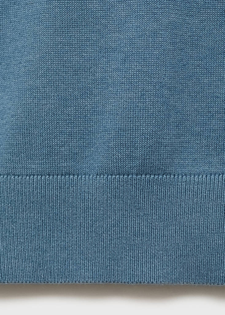 Knitted cotton sweater — Blue