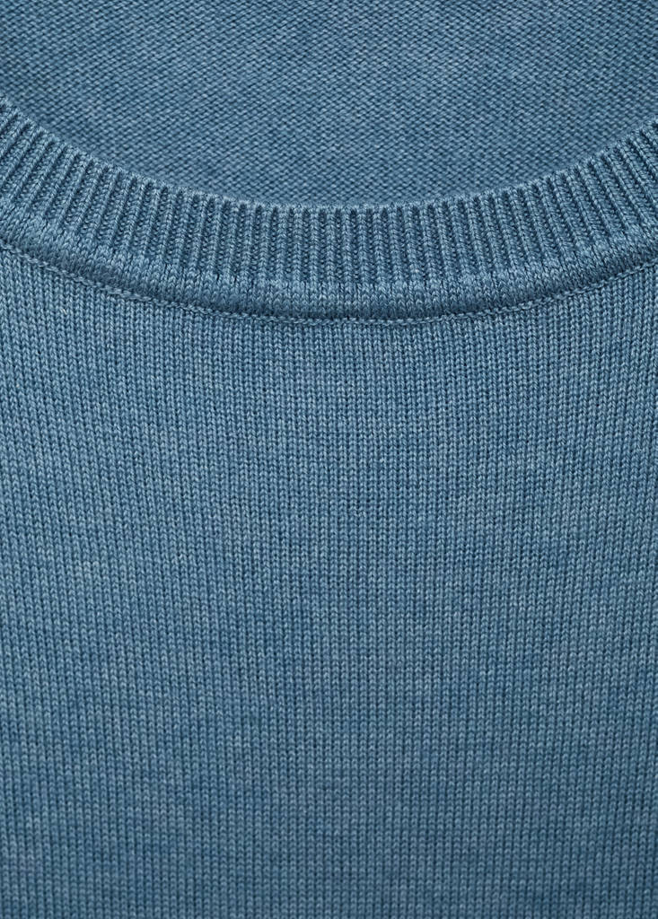 Knitted cotton sweater — Blue