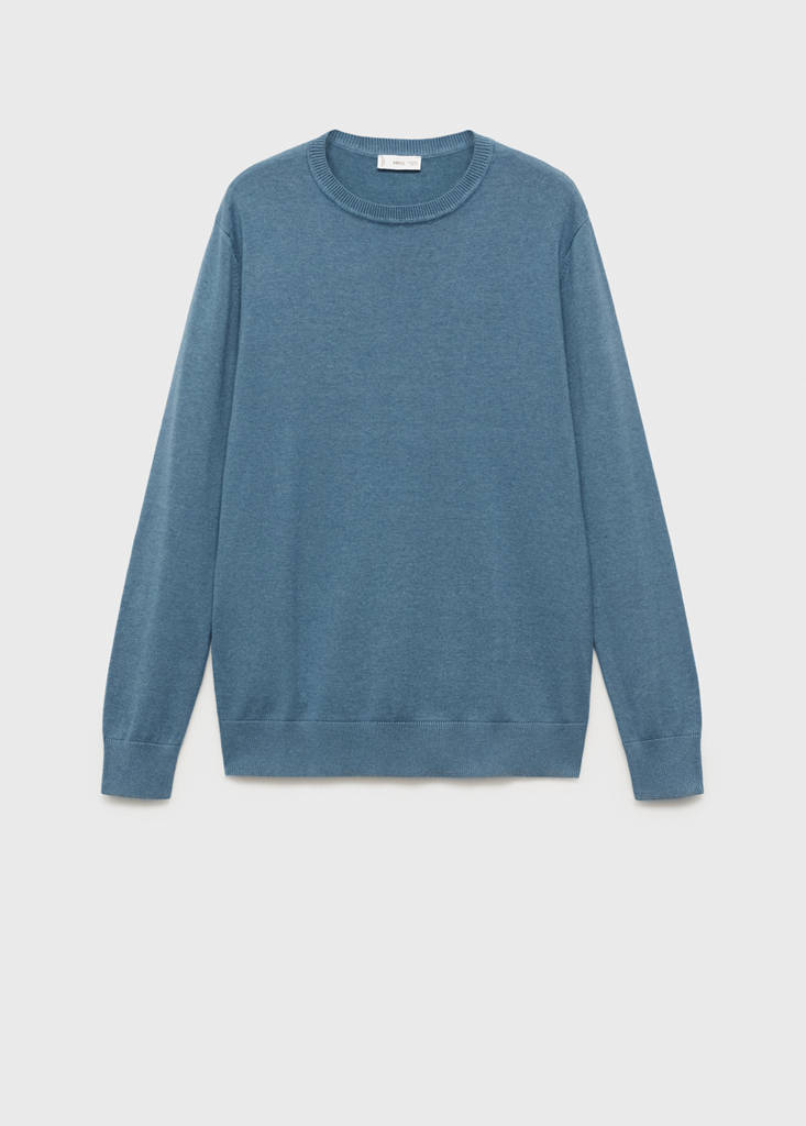 Knitted cotton sweater — Blue