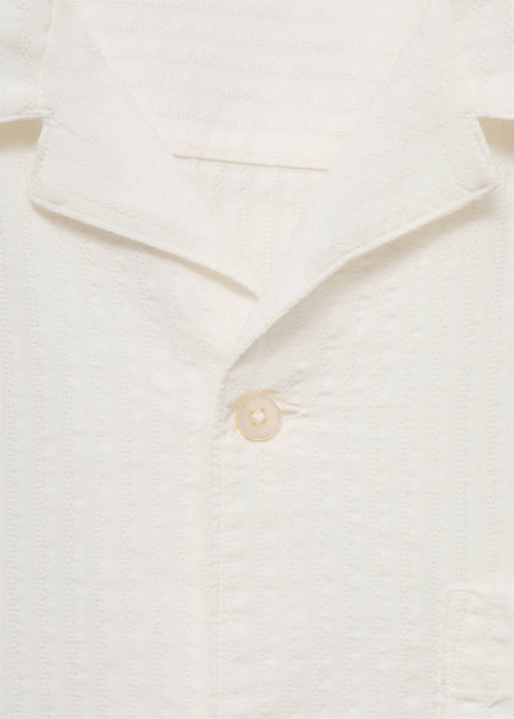 Regular fit seersucker shirt — Off White