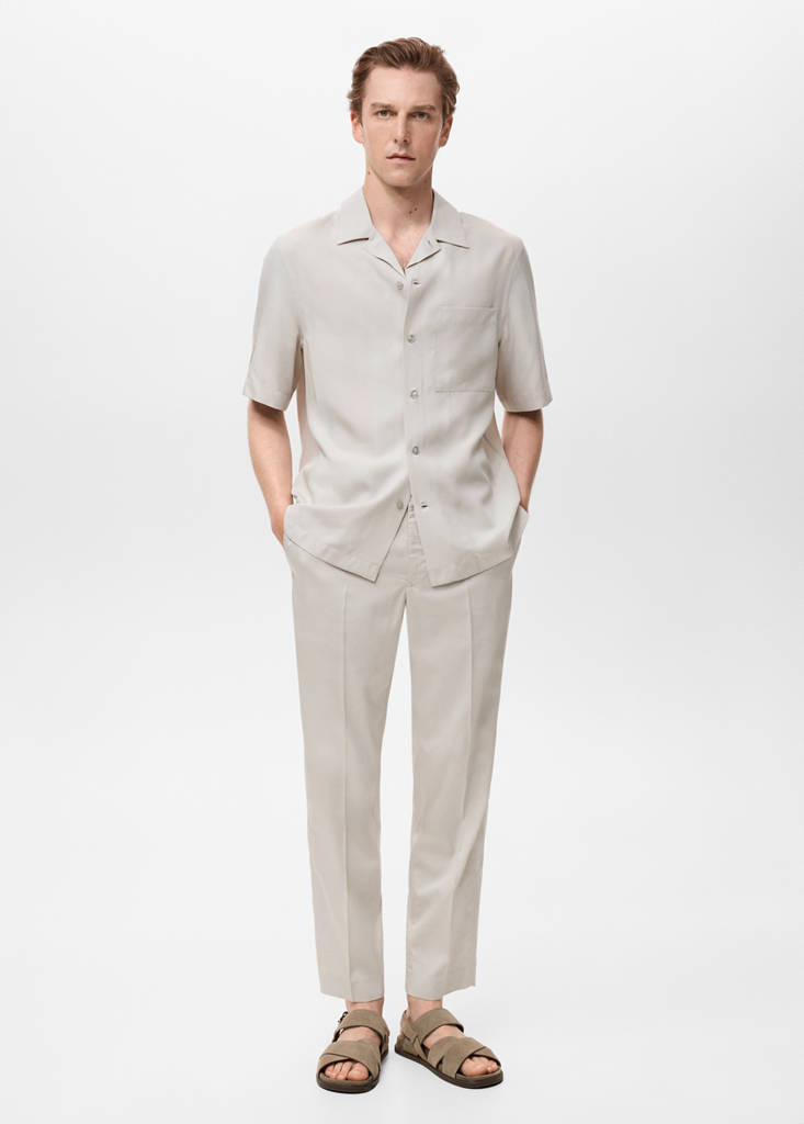 MANGO MAN - Chemise regular-fit Lyocell gris glacé - M