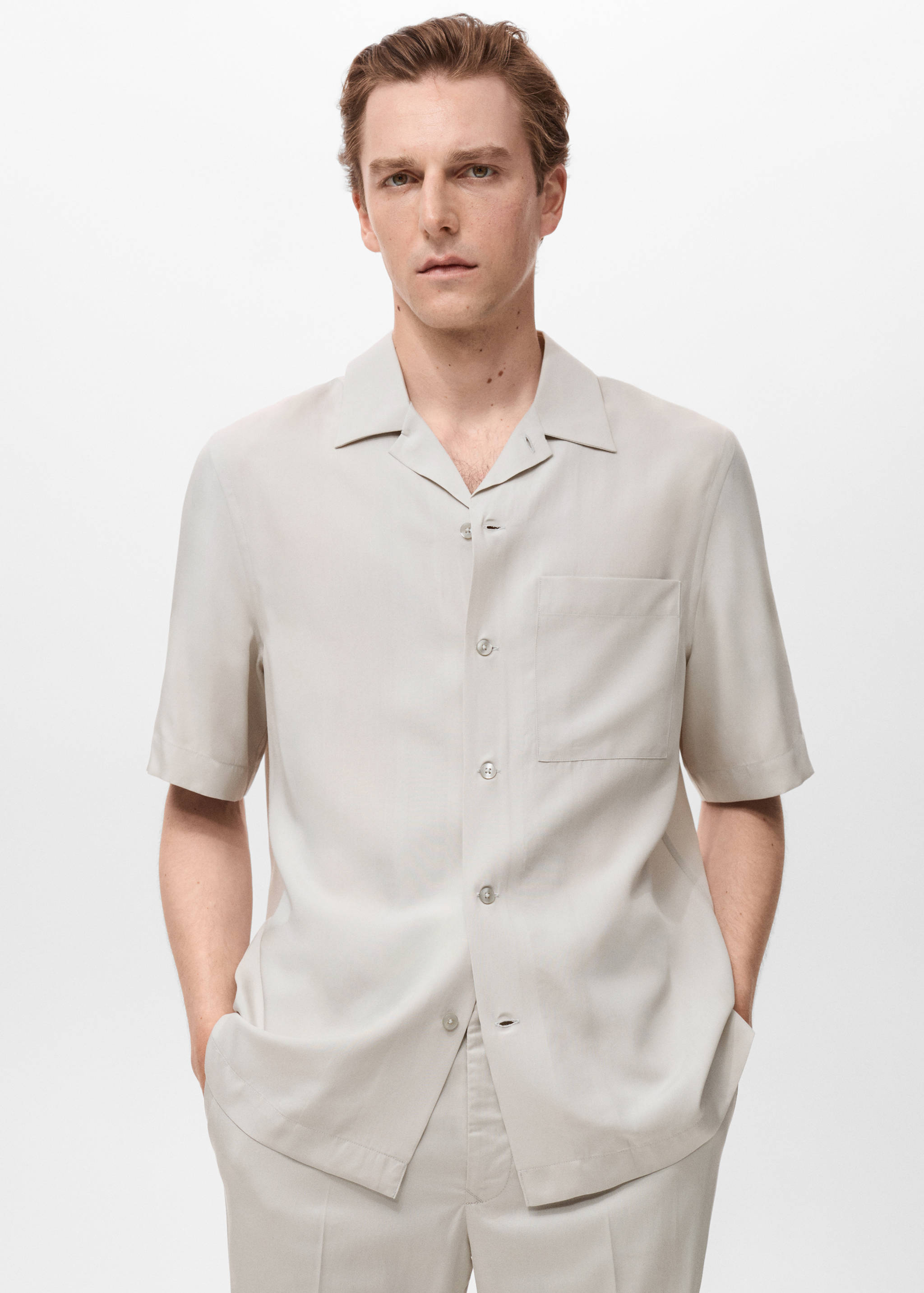 Regular-fit lyocell shirt - Medium plane
