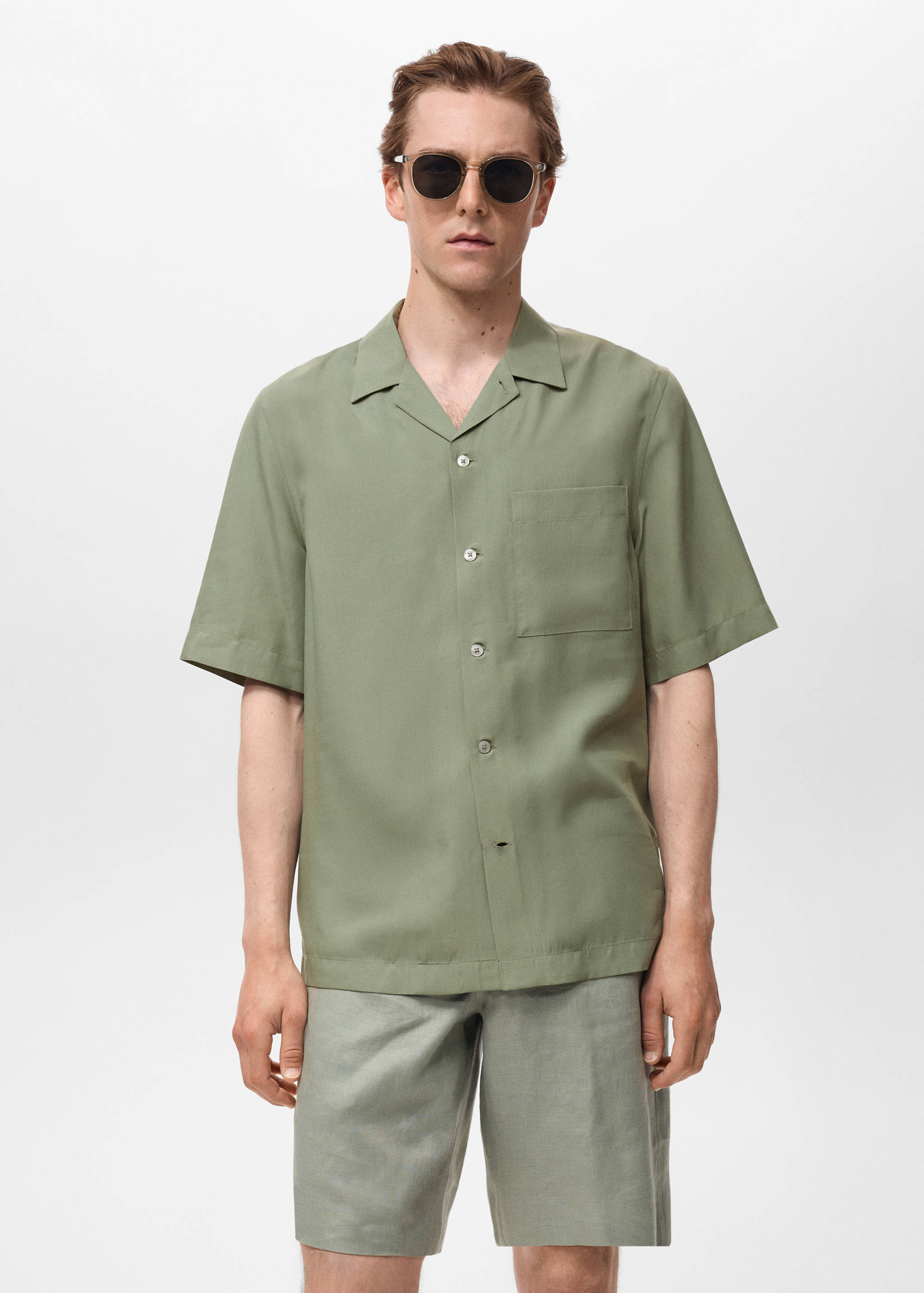 Regular-fit lyocell shirt - Medium plane