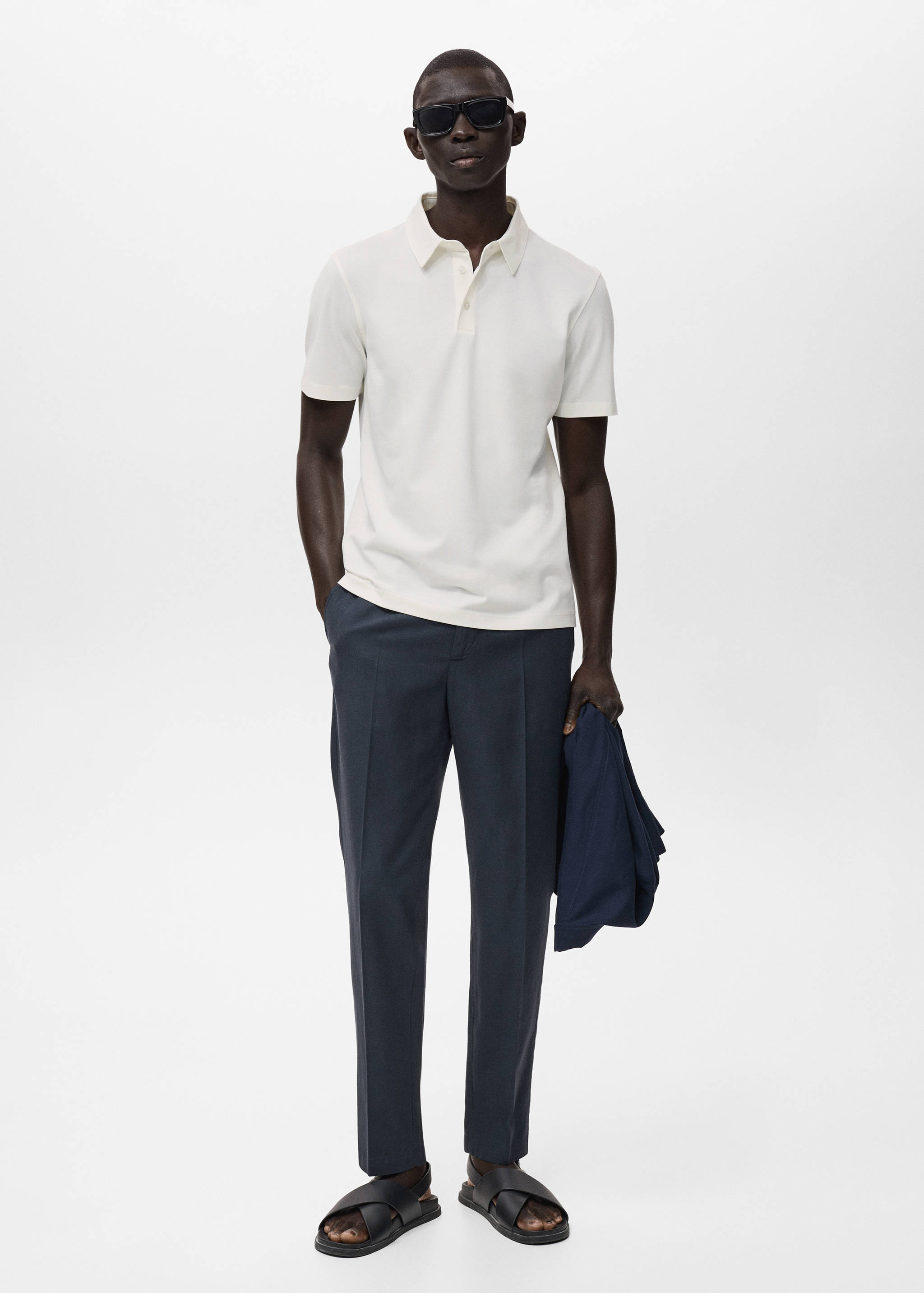 Cotton piqué polo shirt - General plane