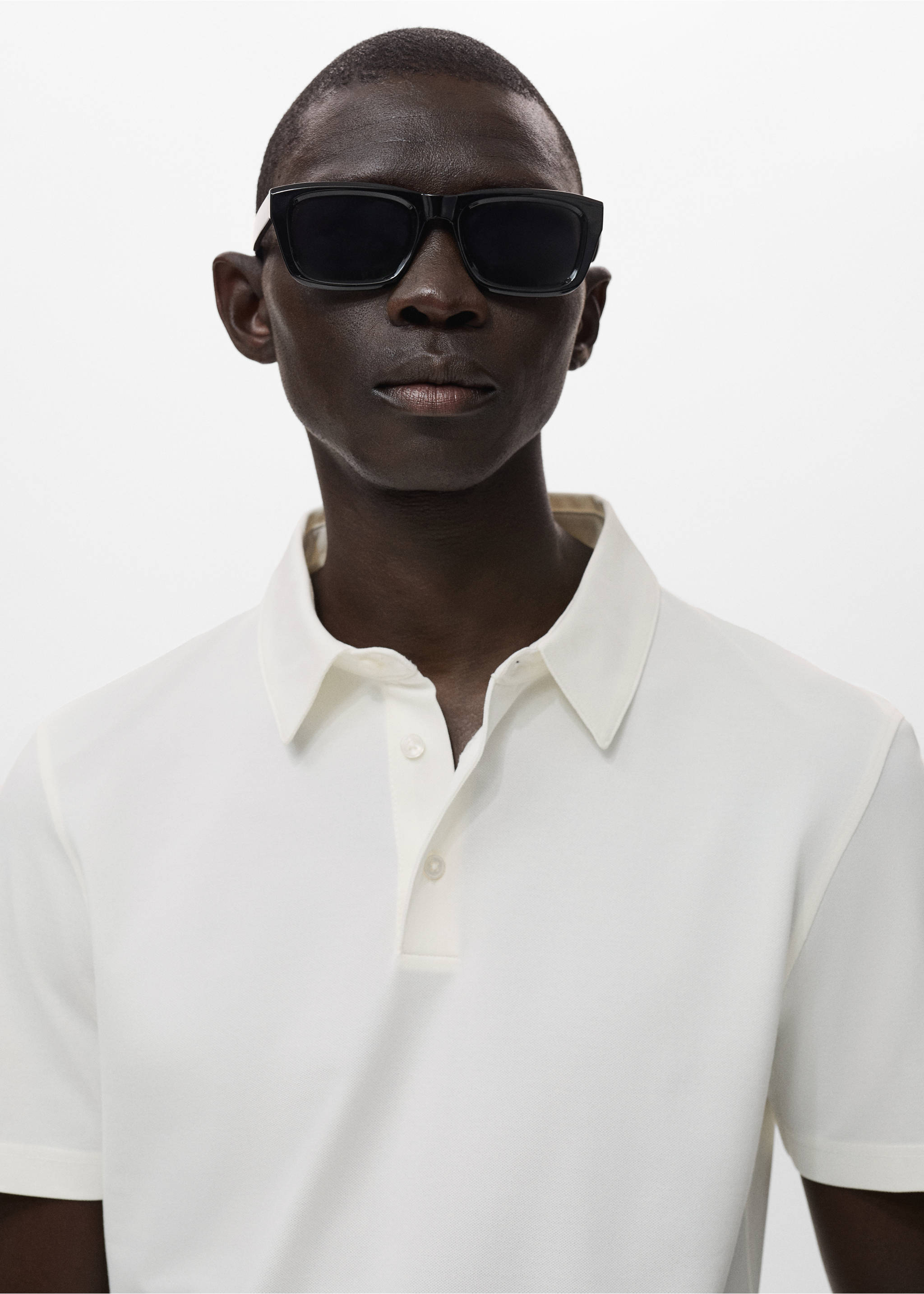 Cotton piqué polo shirt - Details of the article 1, Off White. Ref: 17041230-00.