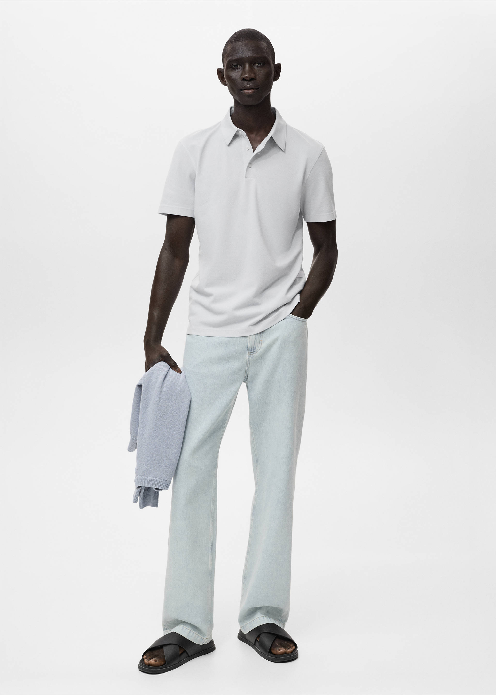 Cotton piqué polo shirt - General plane, Ivory White. Ref: 17041230-00.