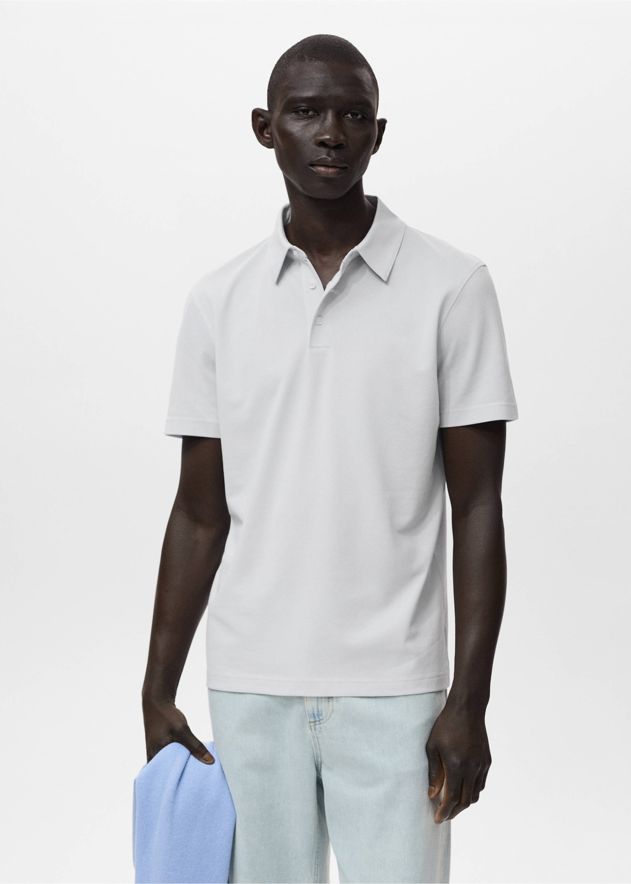 Cotton piqué polo shirt - Medium plane, Ivory White. Ref: 17041230-00.
