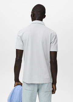 Cotton piqué polo shirt — Ivory White 3