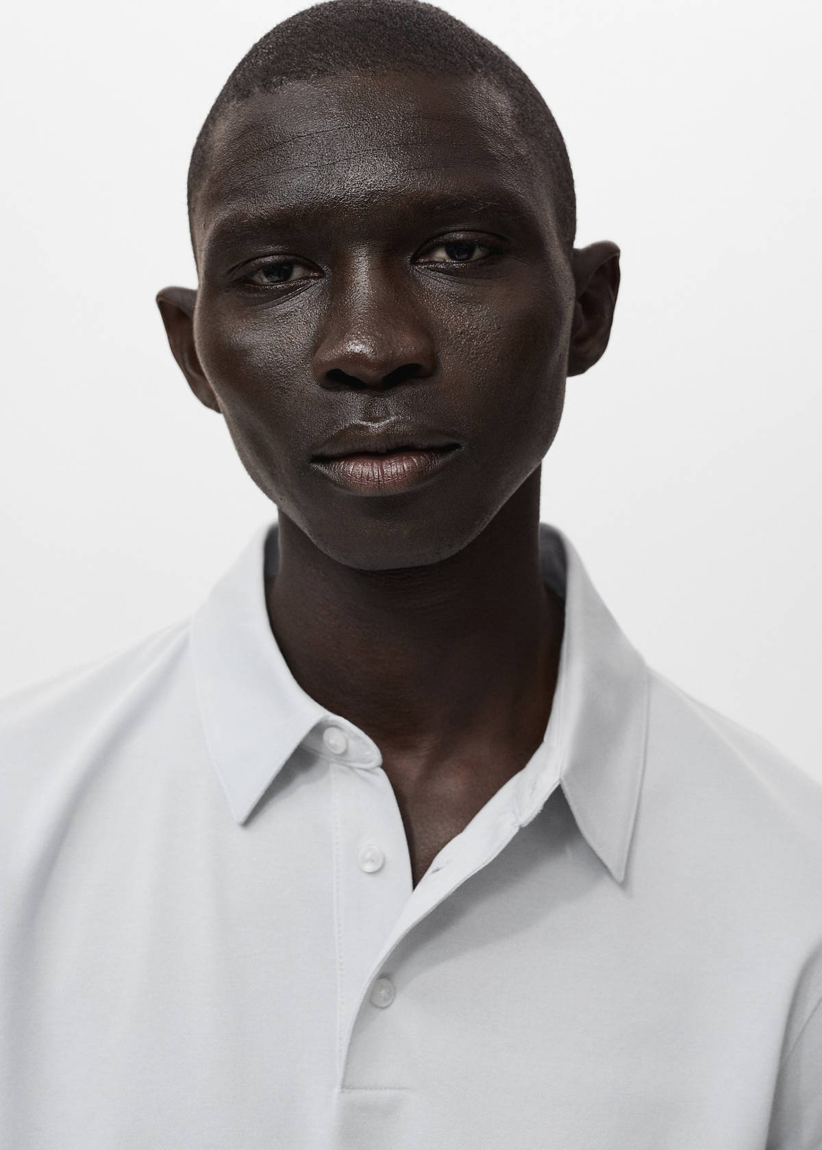 Cotton piqué polo shirt — Ivory White