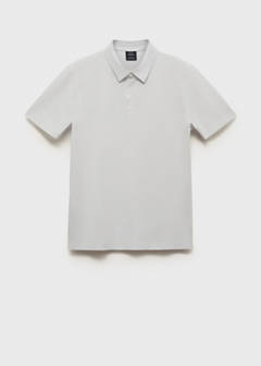 Cotton piqué polo shirt — Ivory White 6