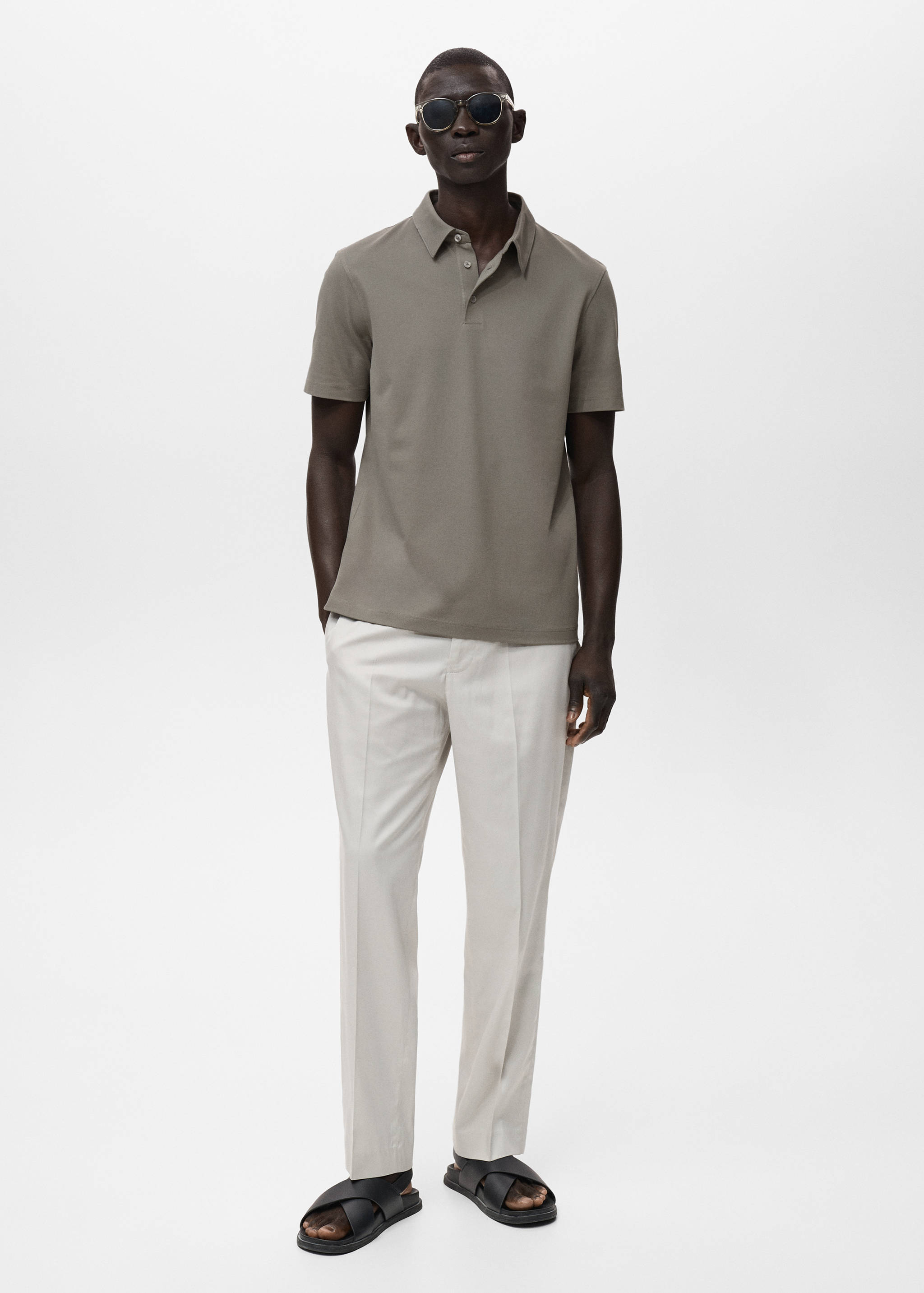 Cotton piqué polo shirt - General plane