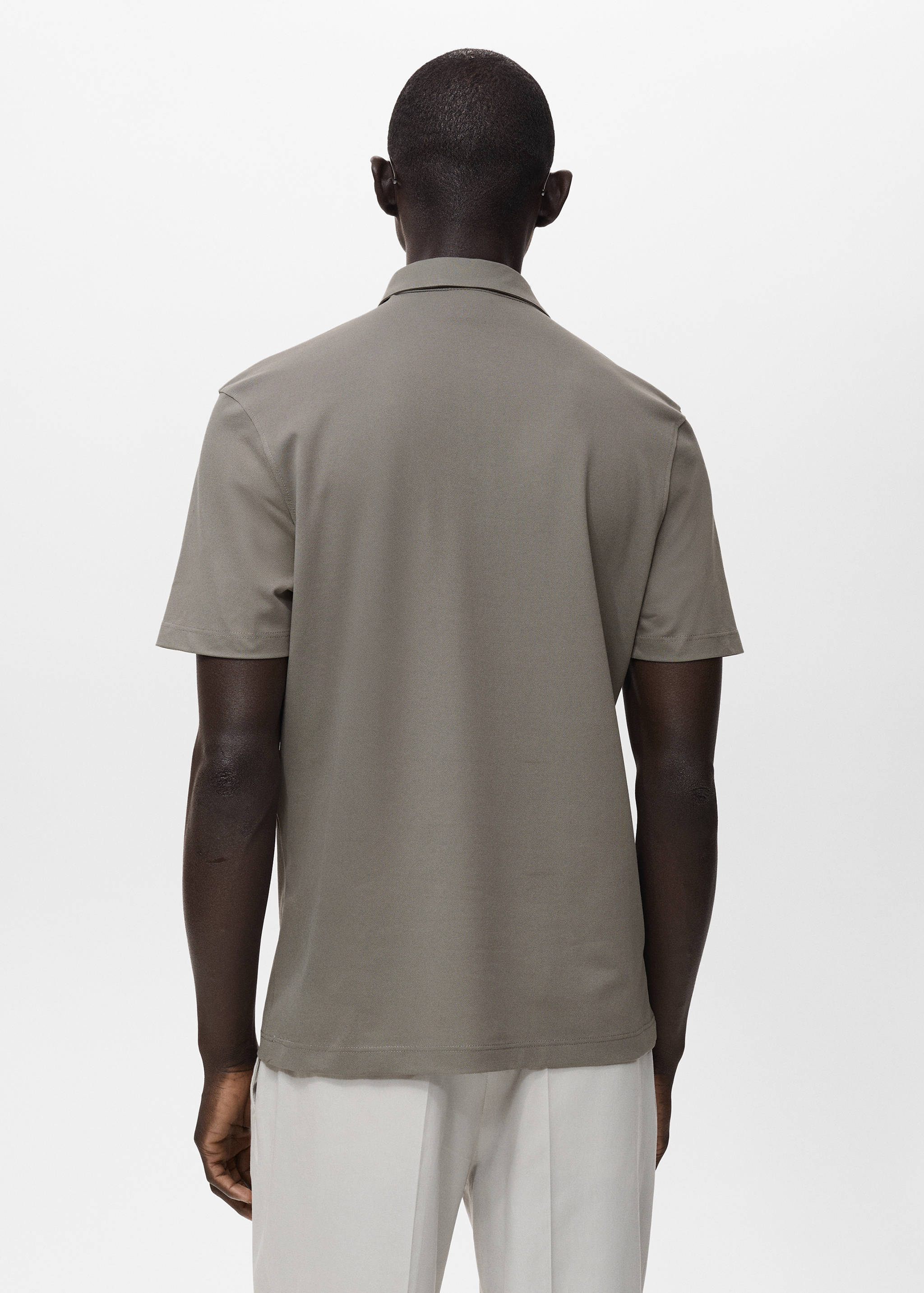 Cotton piqué polo shirt - Reverse of the article