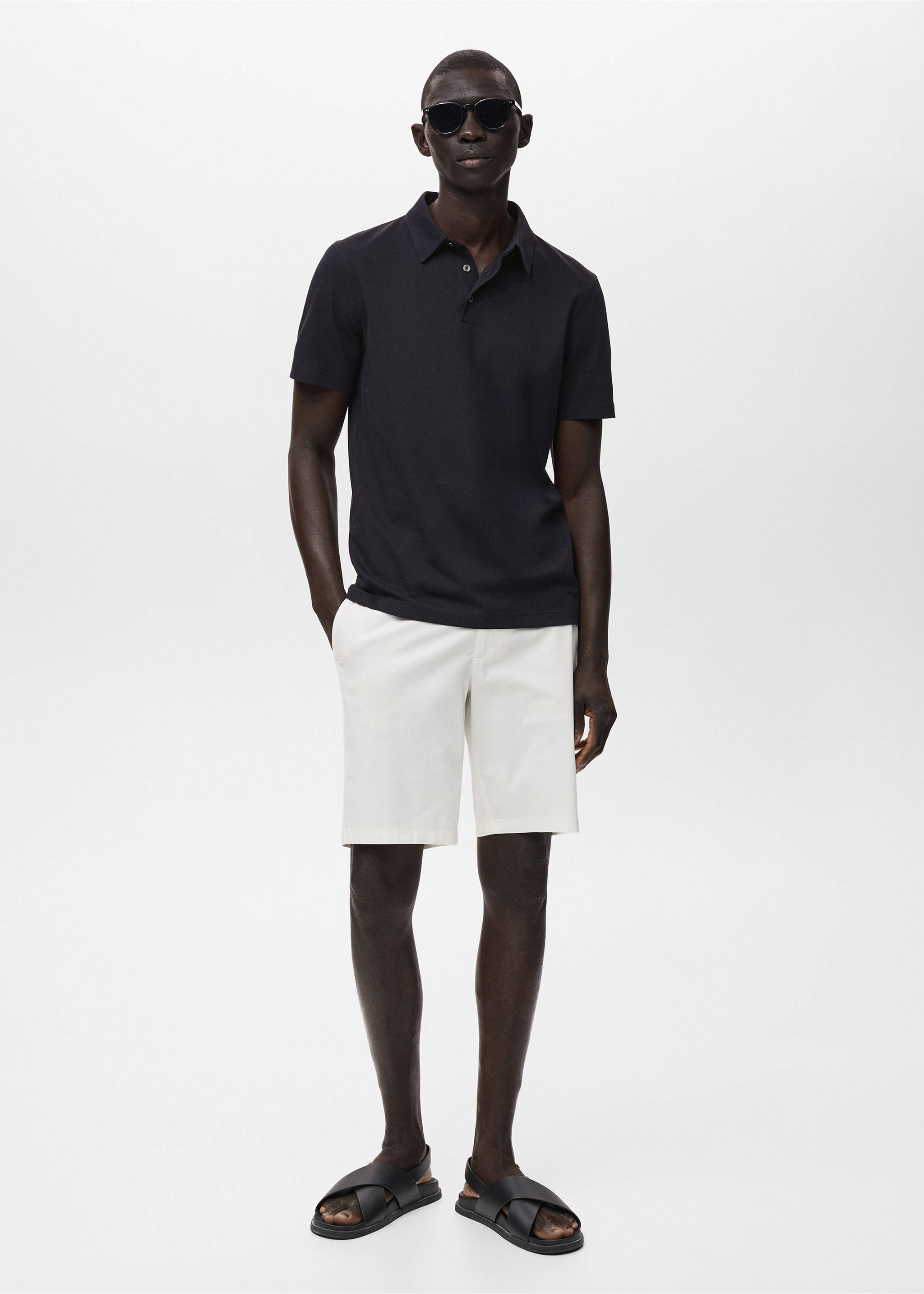 Cotton piqué polo shirt - General plane, Night Blue. Ref: 17041230-00.
