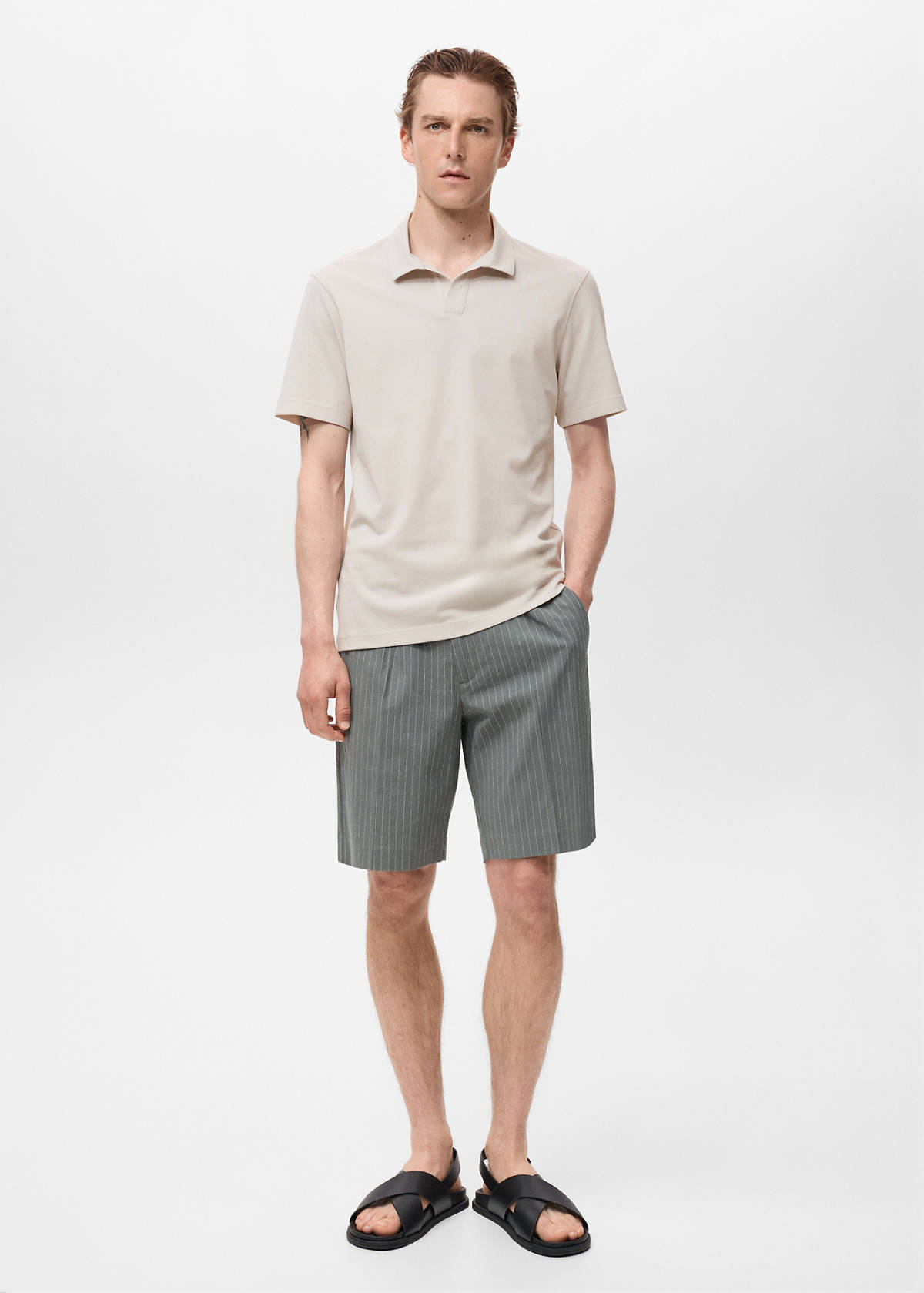 Cotton piqué polo shirt — Ivory White