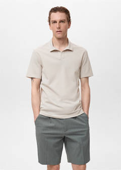 Cotton piqué polo shirt — Ivory White 1