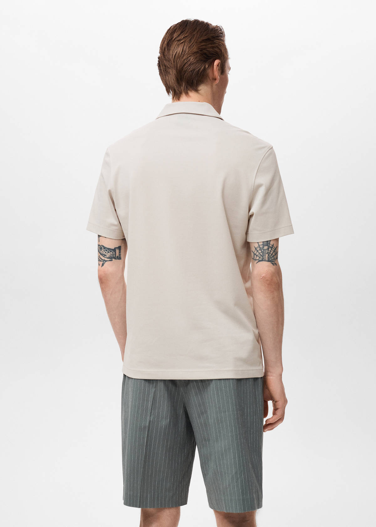 Cotton piqué polo shirt — Ivory White
