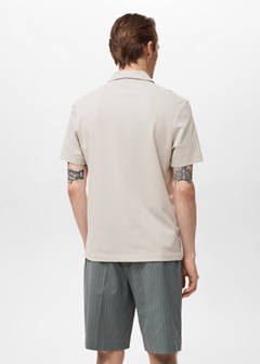 Cotton piqué polo shirt — Ivory White 3