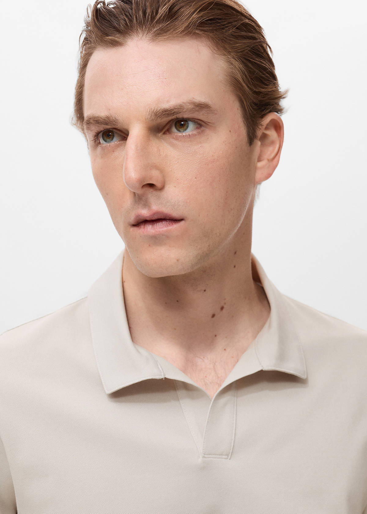 Cotton piqué polo shirt — Ivory White