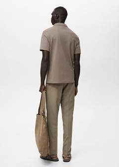 Cotton piqué polo shirt — Brown 3