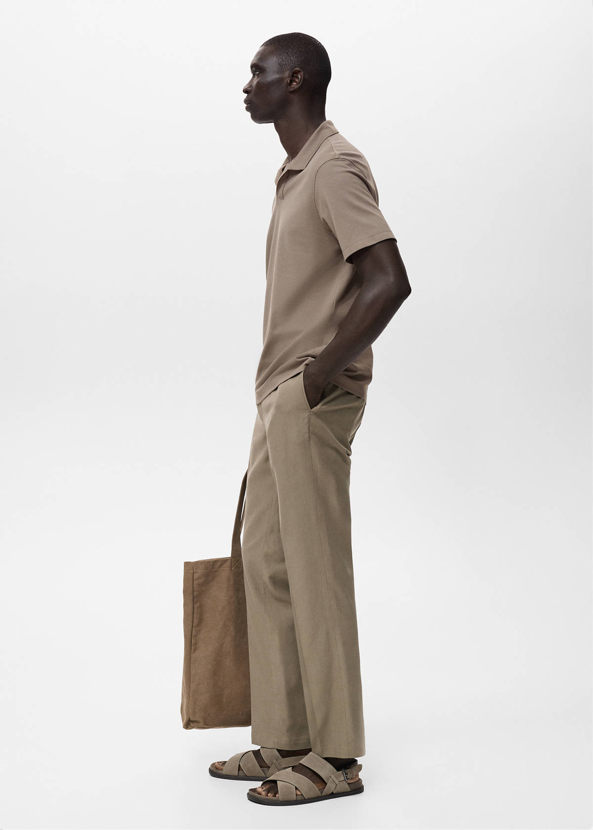 Cotton piqué polo shirt — Brown