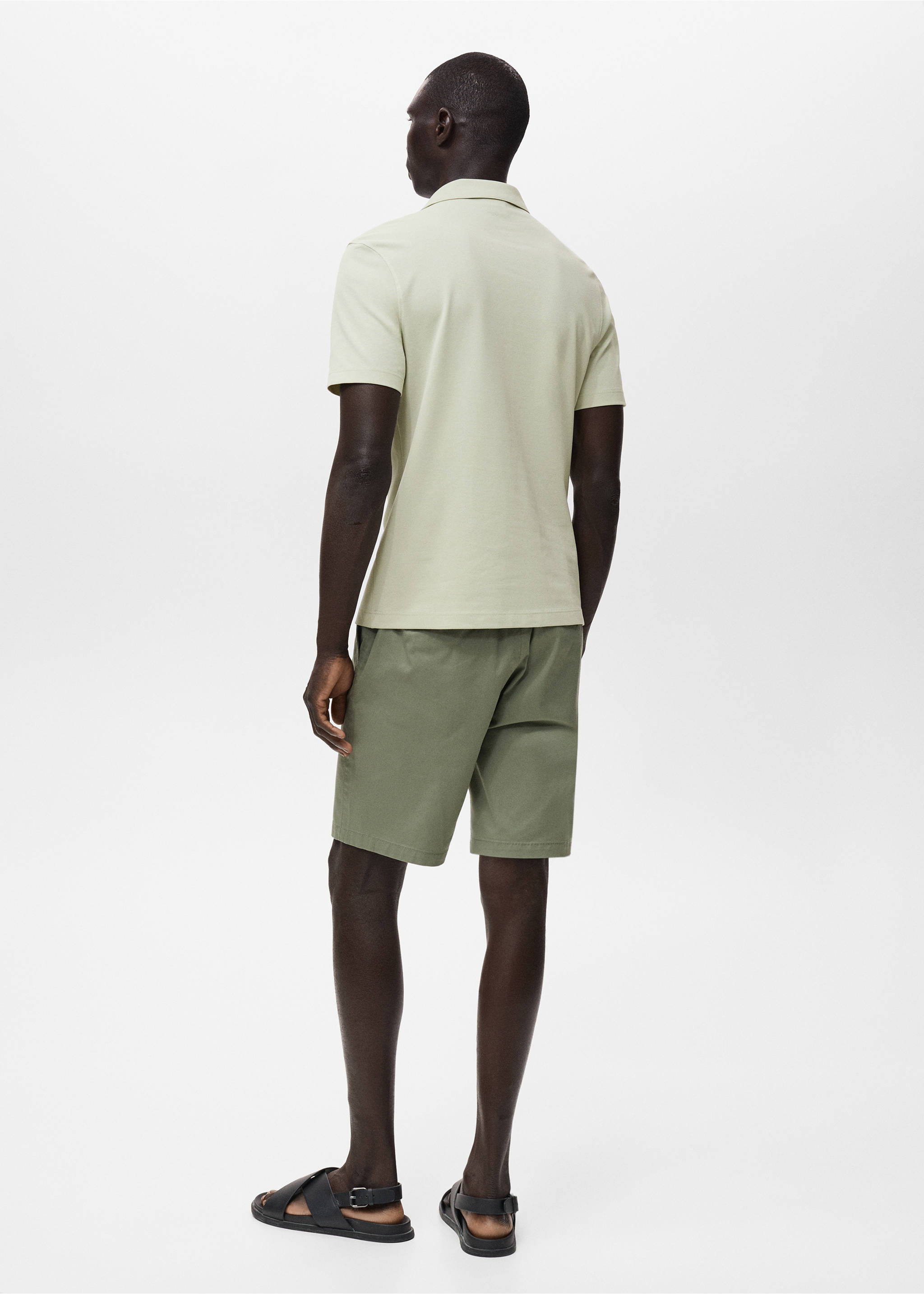 Cotton piqué polo shirt - Reverse of the article, Mint Green. Ref: 17041231-00.