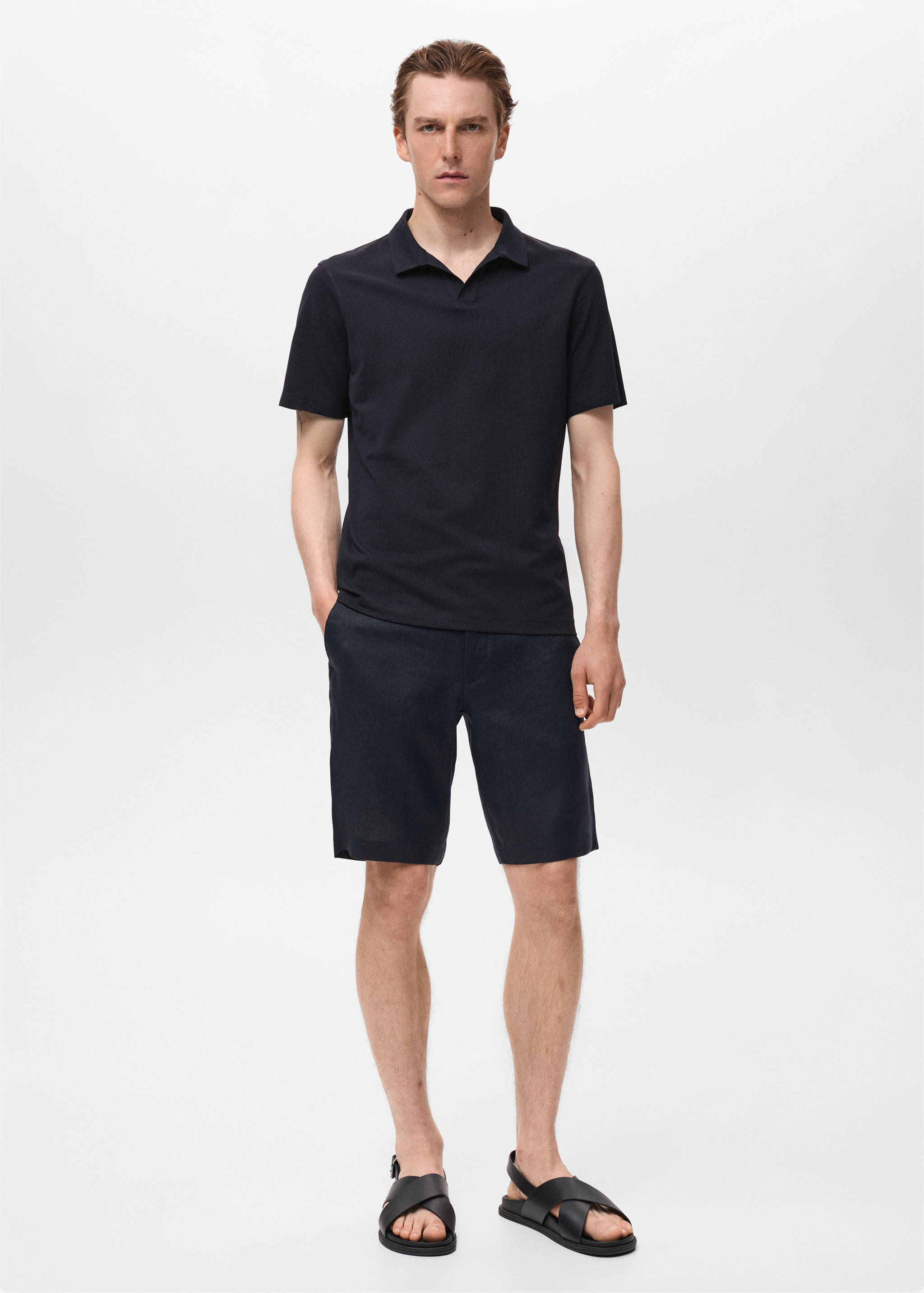 Cotton piqué polo shirt - General plane
