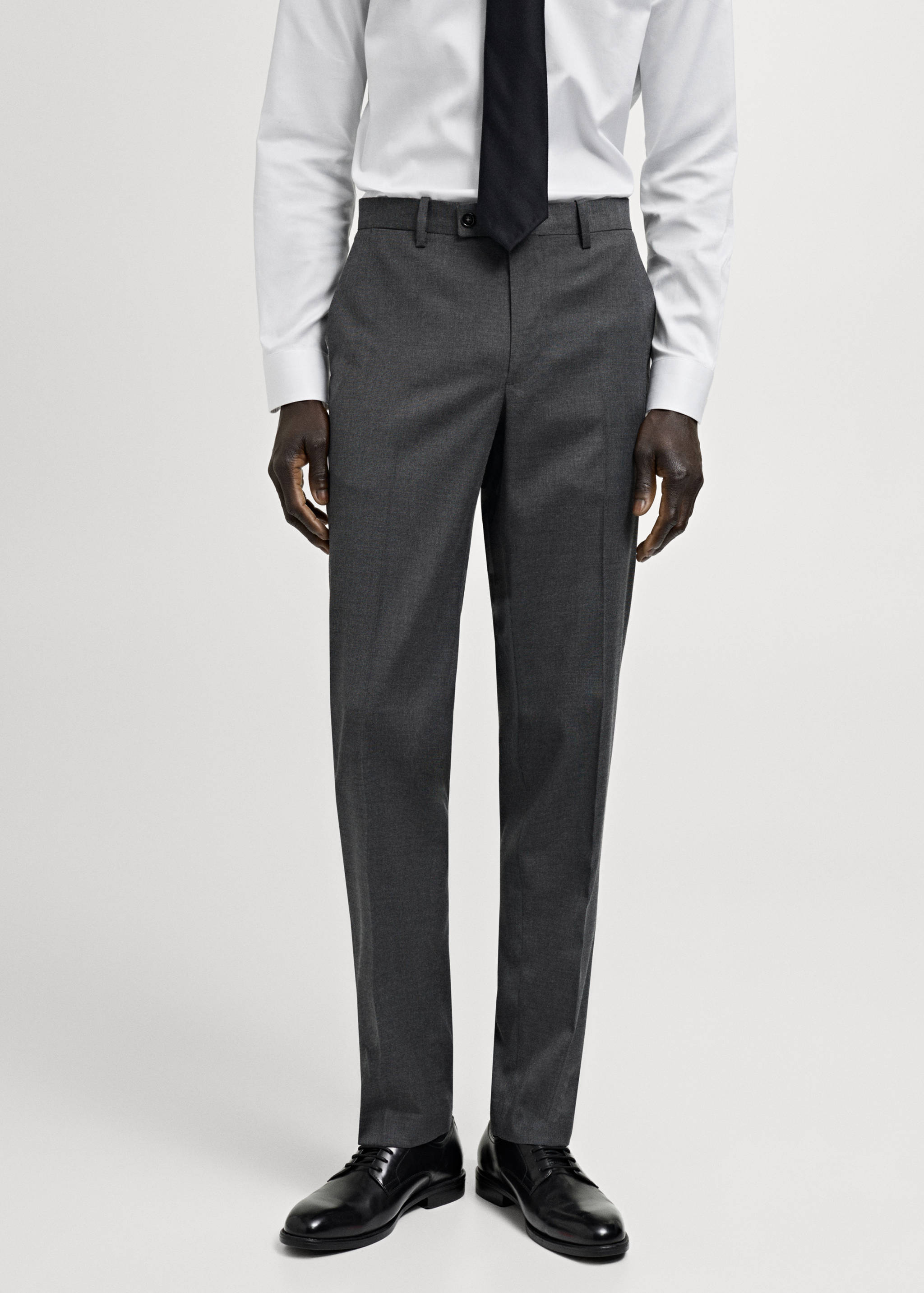 Milan slim-fit suit trousers - Medium plane