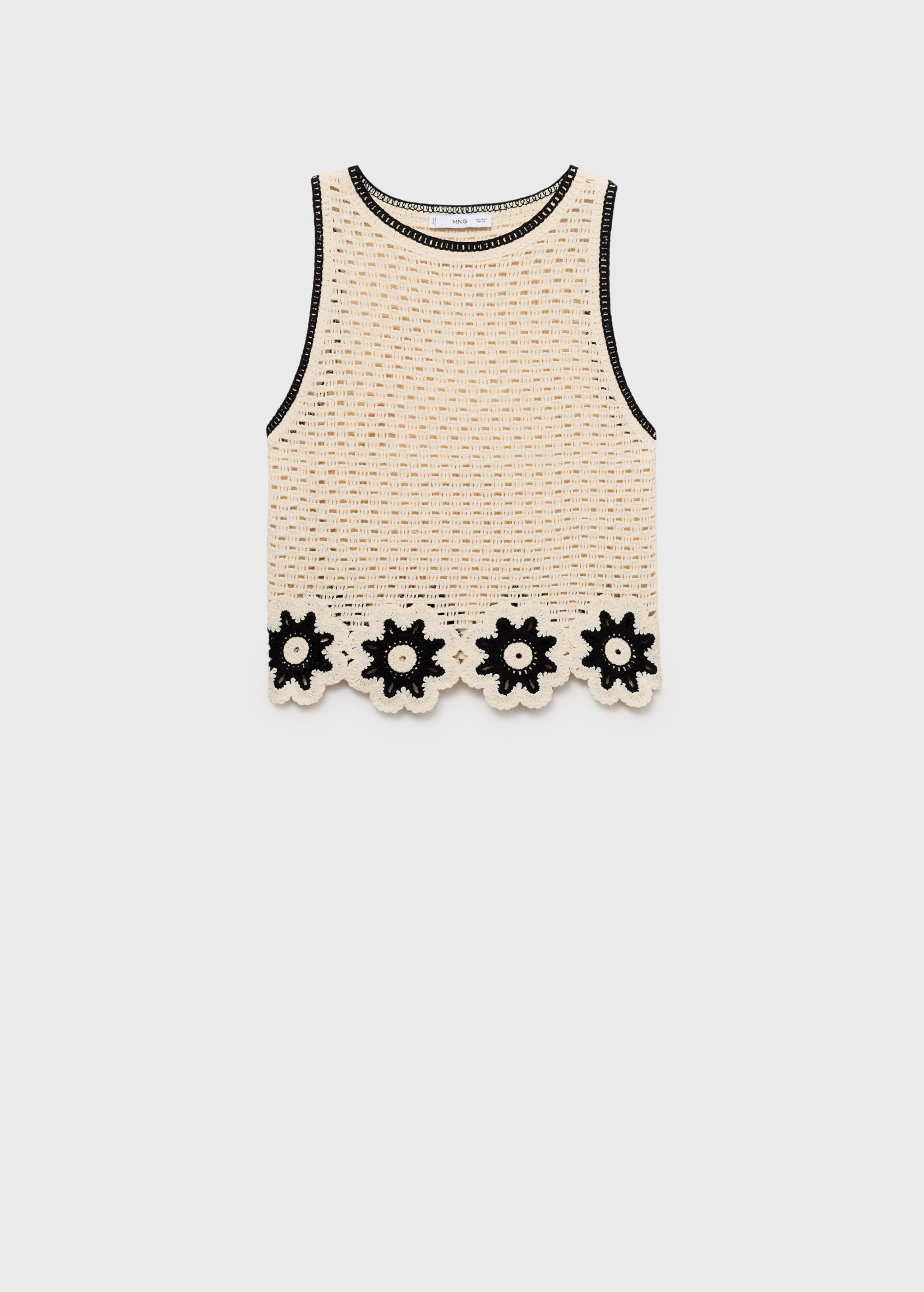 Crochet top with floral finishes - Article without model