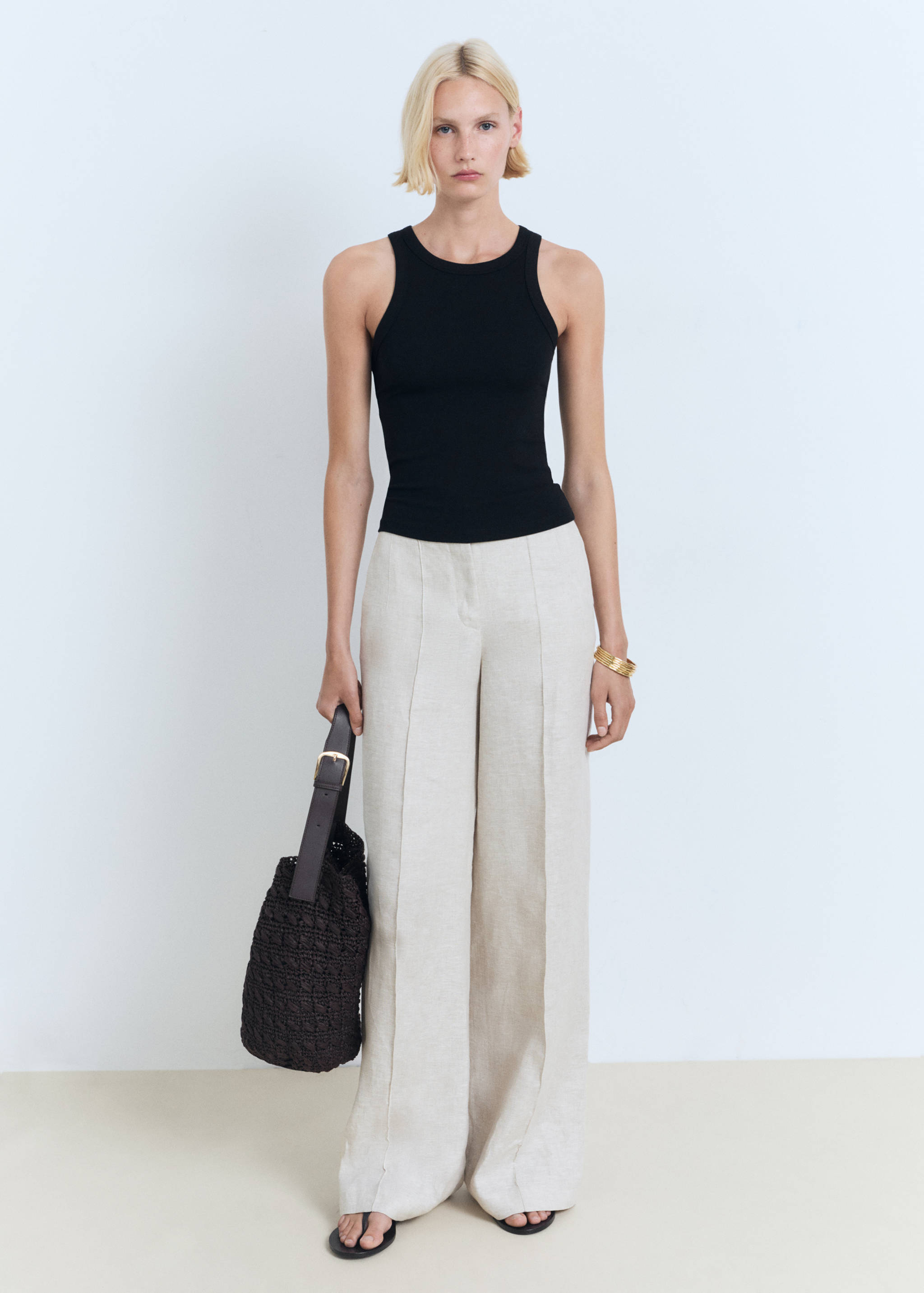 Top côtelé en coton - Plan général