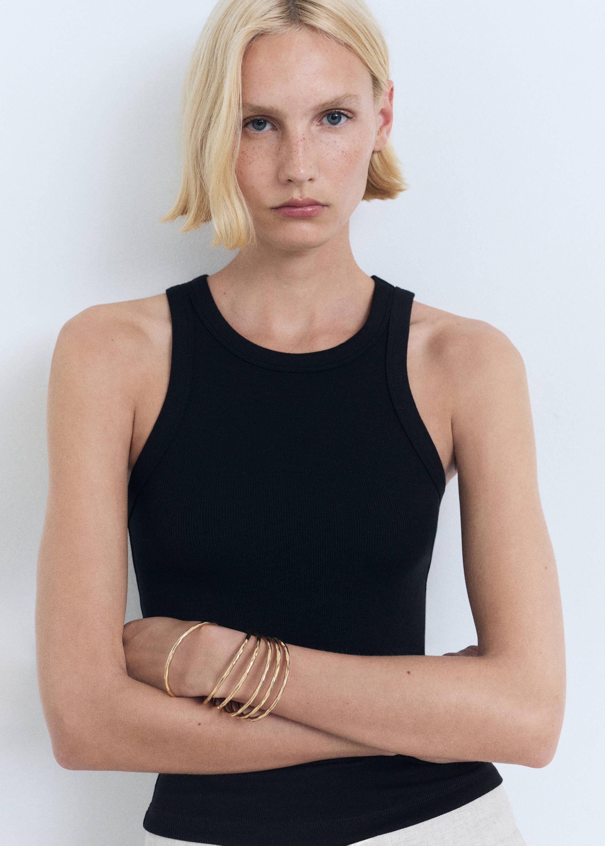 Top côtelé en coton - Plan moyen