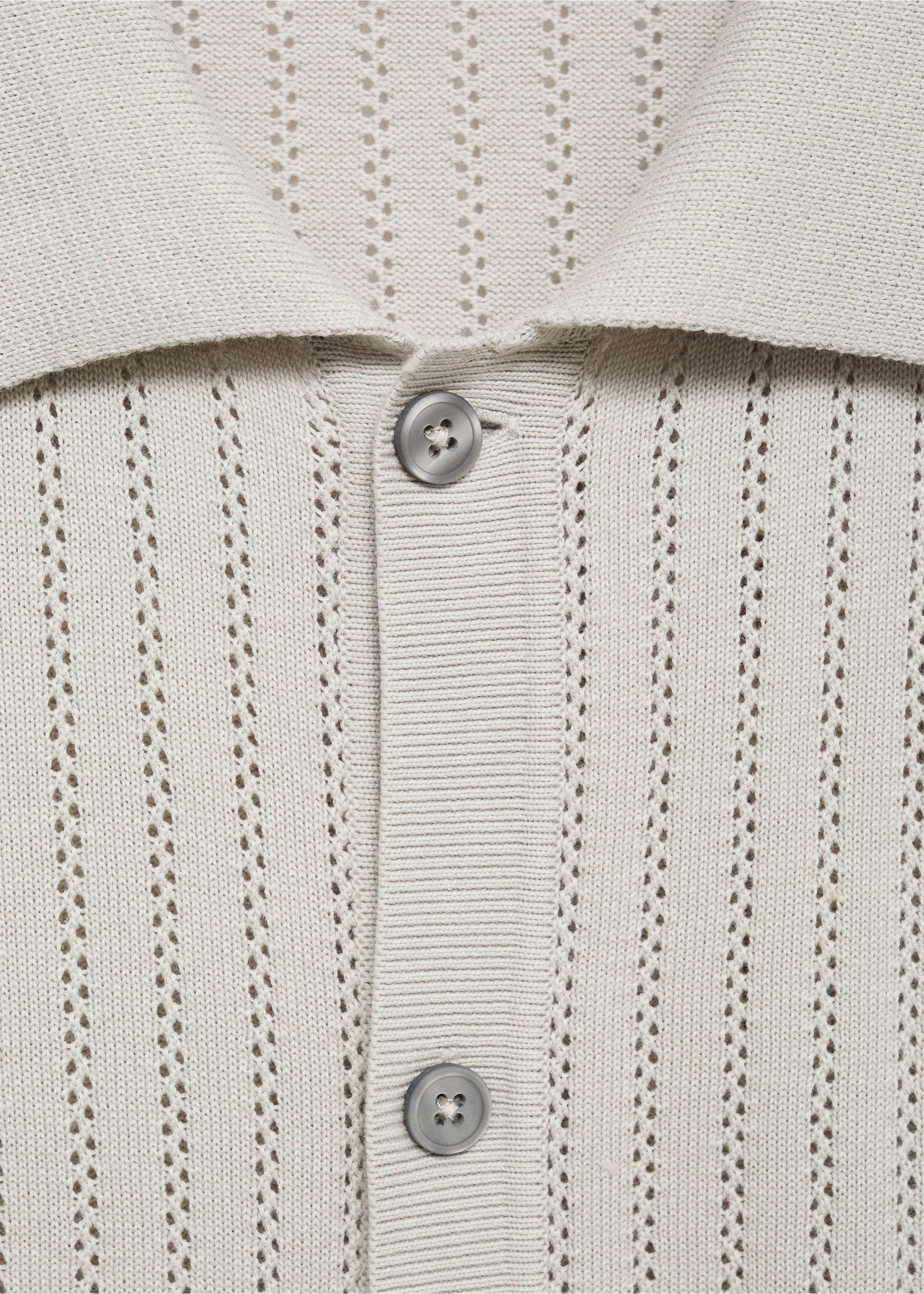 Cotton blouse with lace detail - Details of the article 8, Ice Grey. Ref: 17041243-00.