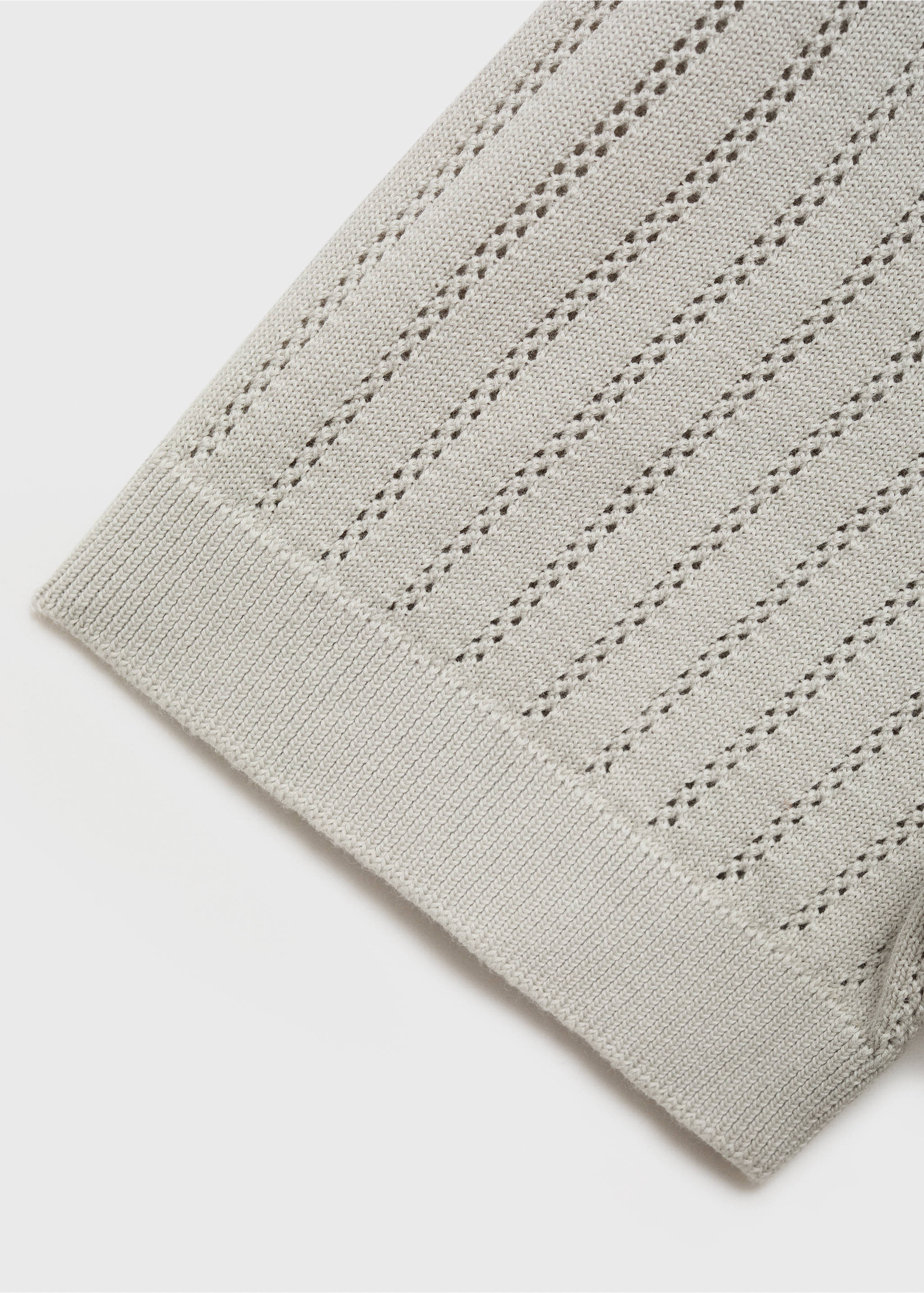 Cotton blouse with lace detail - Details of the article 0, Ice Grey. Ref: 17041243-00.