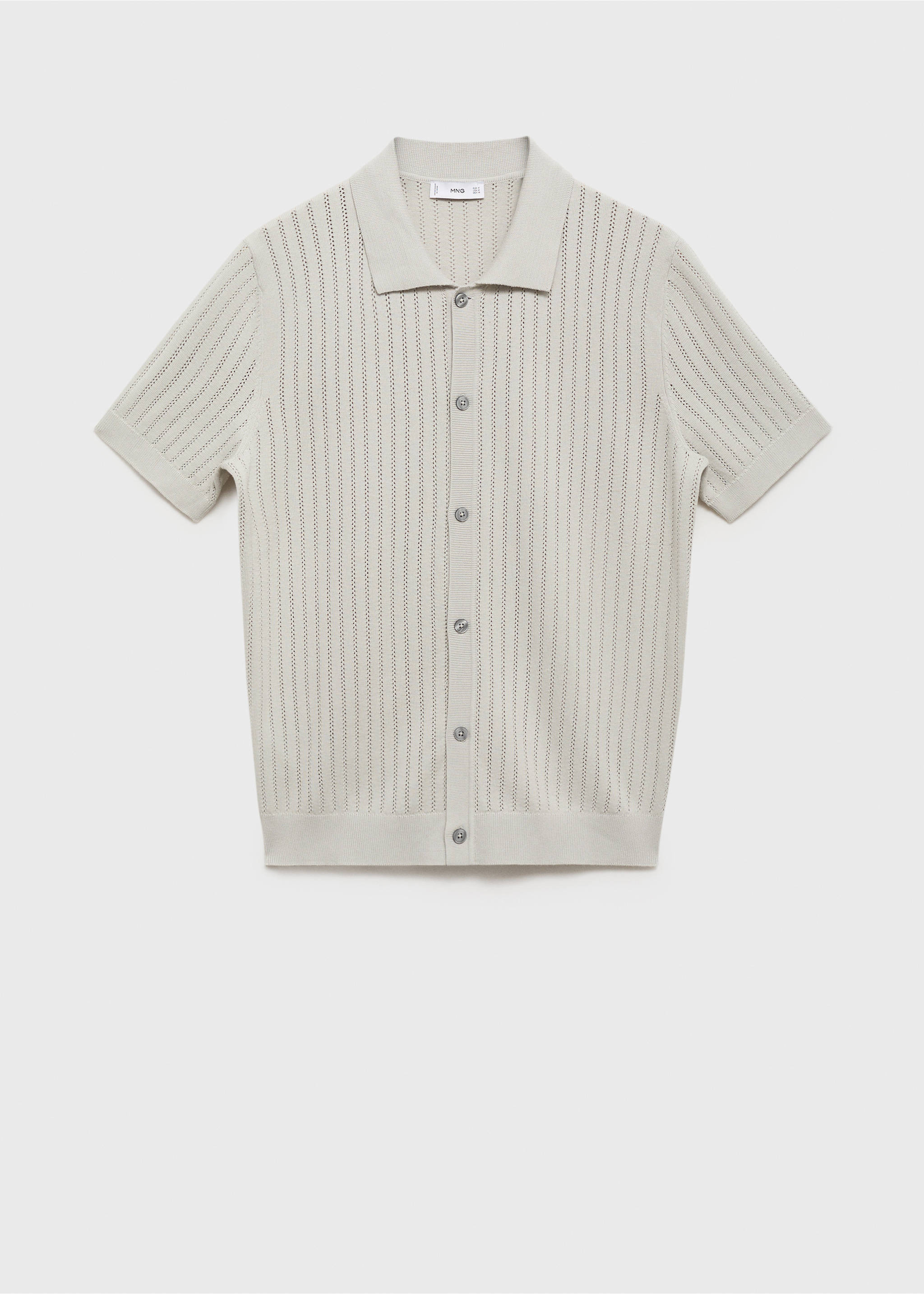 Cotton blouse with lace detail - Article without model, Ice Grey. Ref: 17041243-00.