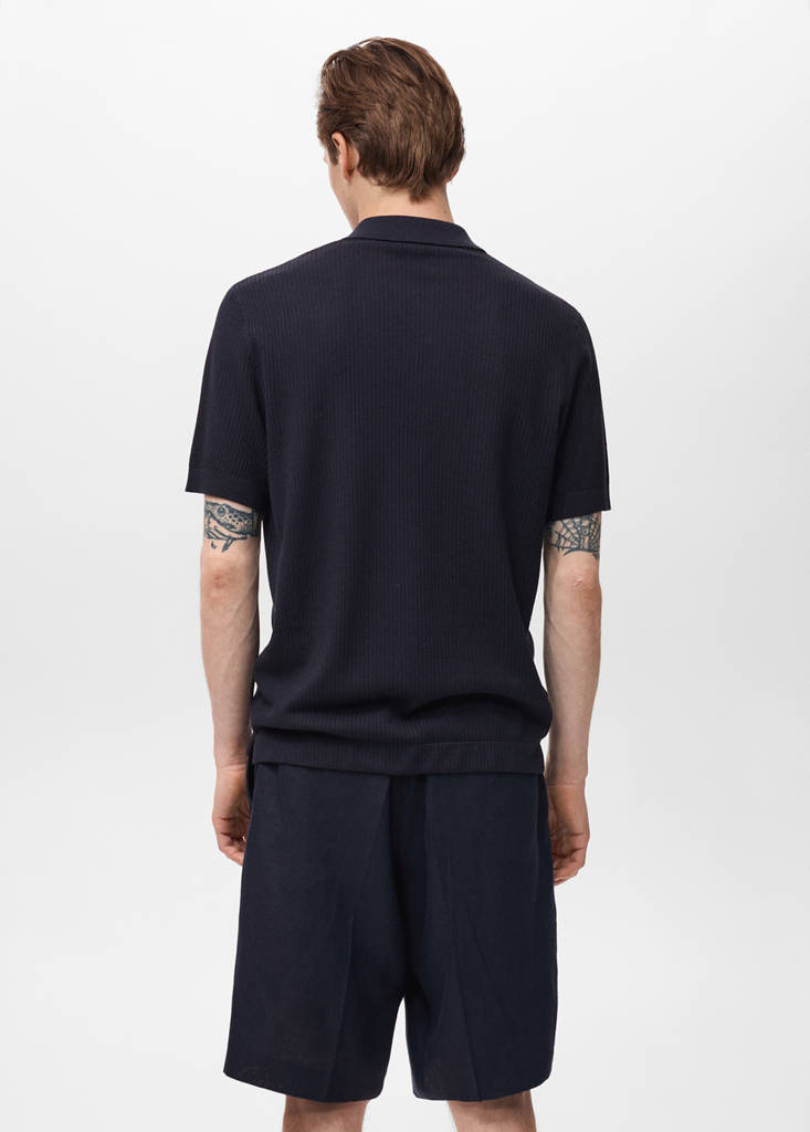 Rib-knit shirt — Navy