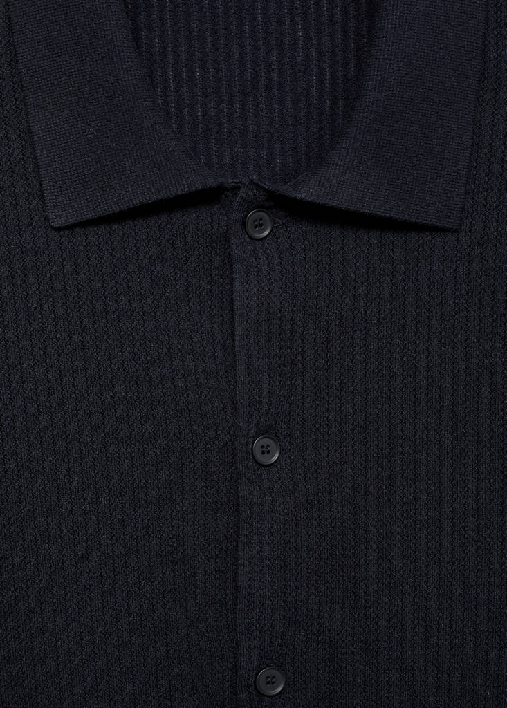 Rib-knit shirt — Navy