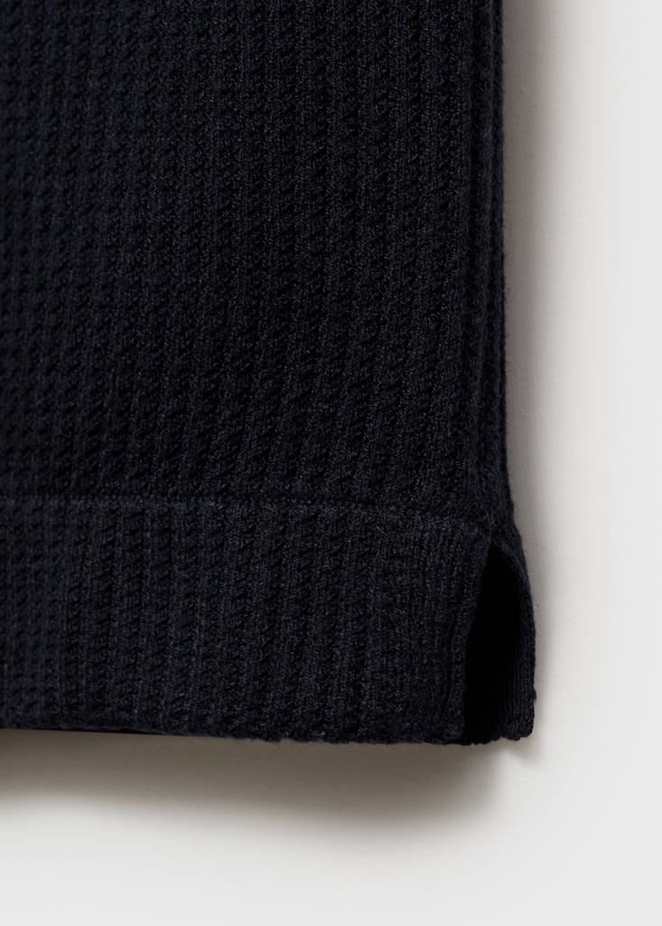 Rib-knit shirt — Navy