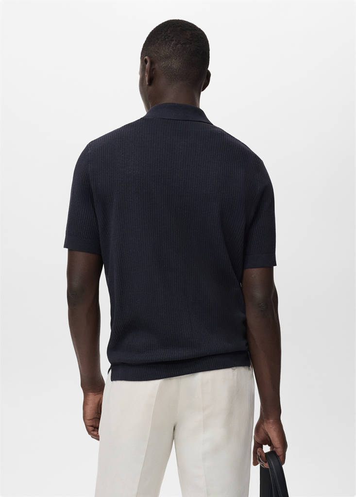 Rib-knit shirt — Navy