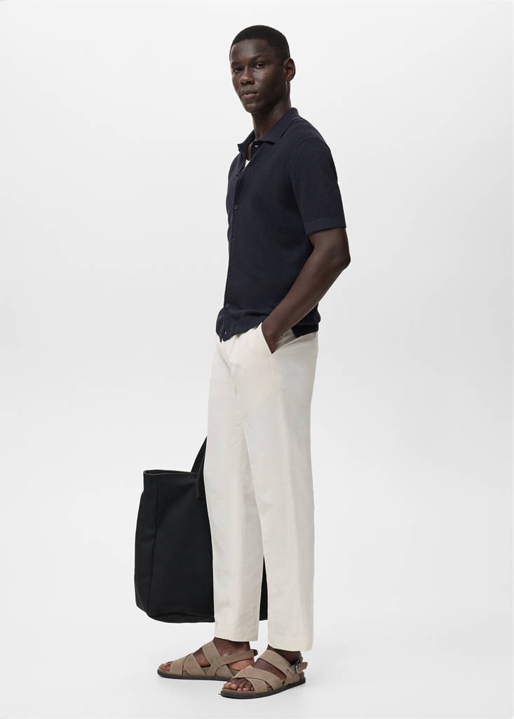 Rib-knit shirt — Navy