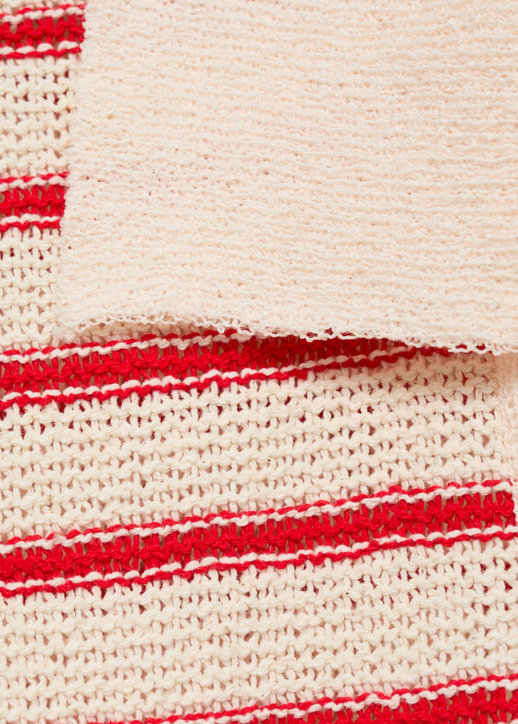 Long striped knitted dress — Red