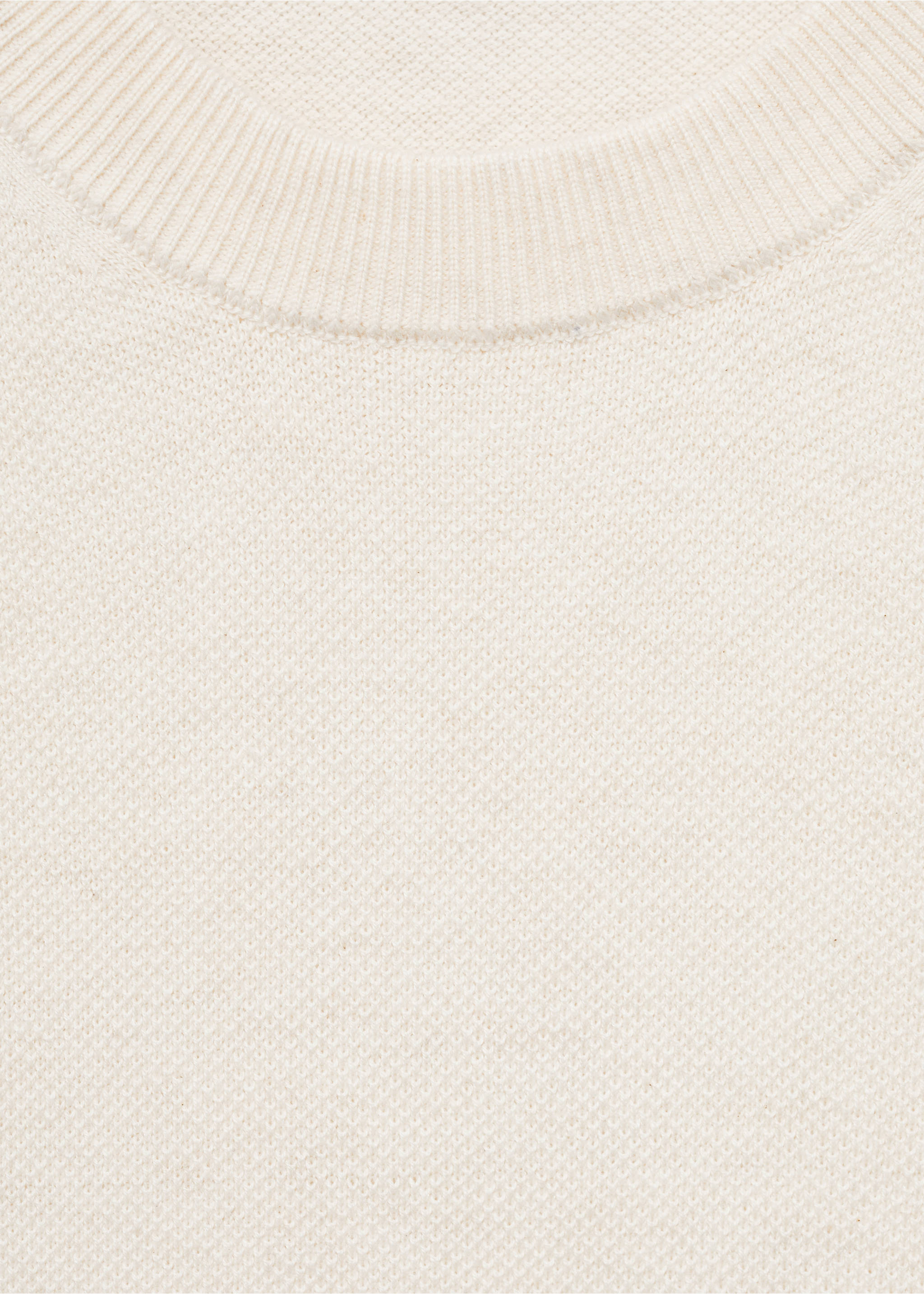 Camiseta punto fino algodón - Detalle del artículo 8, Blanco marfil. Ref: 17041247-00.
