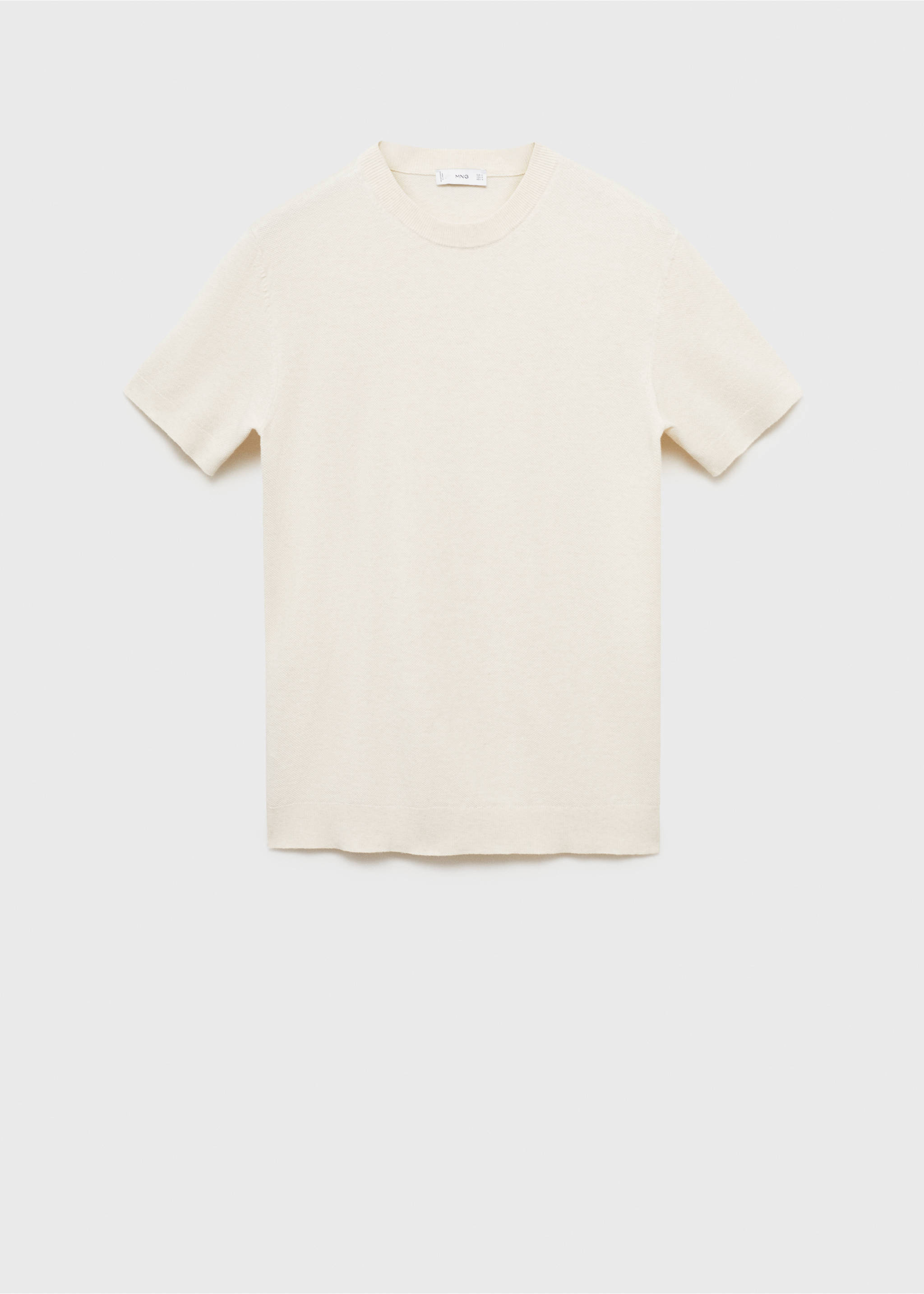 Camiseta punto fino algodón - Artículo sin modelo, Blanco marfil. Ref: 17041247-00.