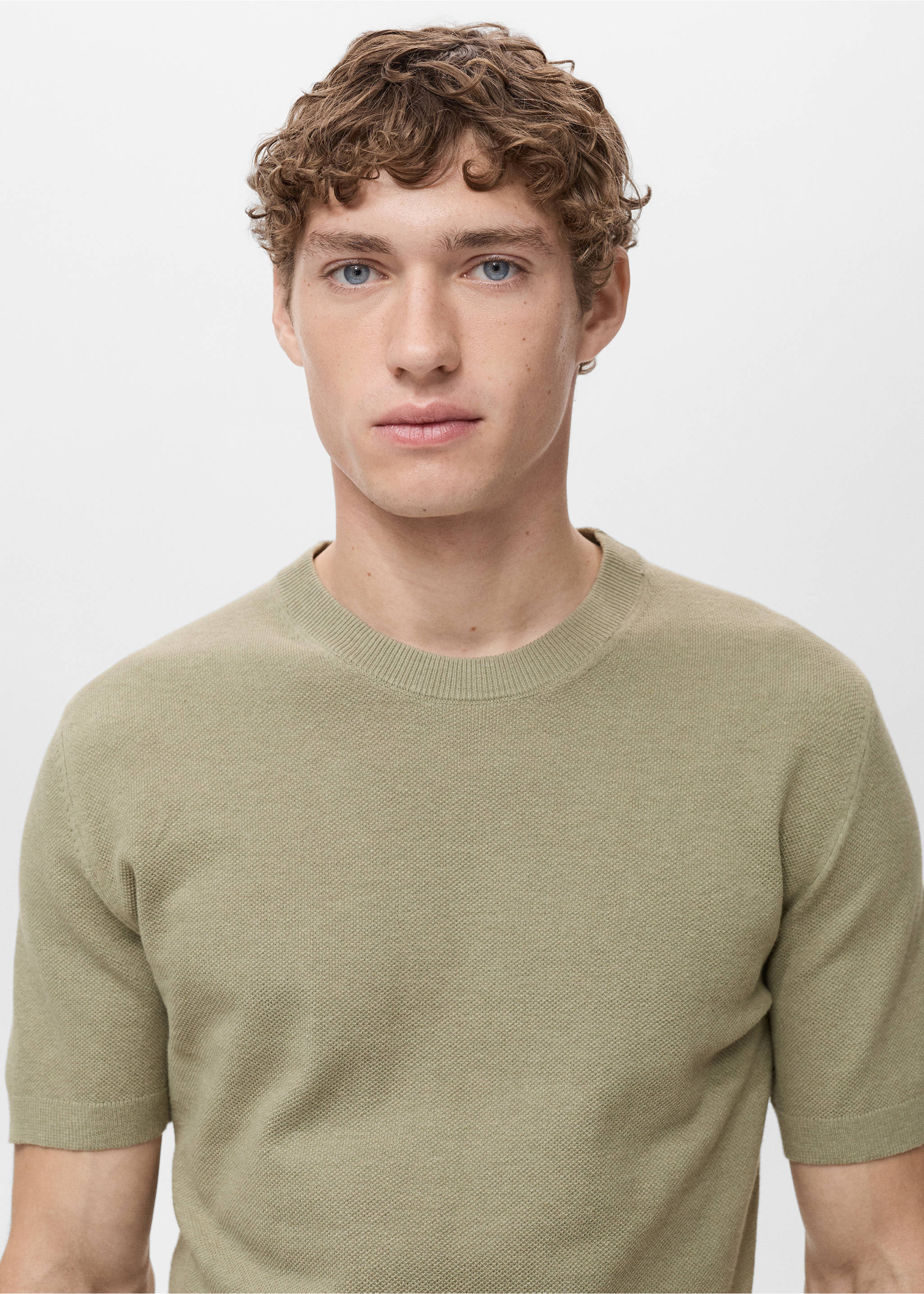 Camiseta punto fino algodón - Detalle del artículo 1, Khaki. Ref: 17041247-00.