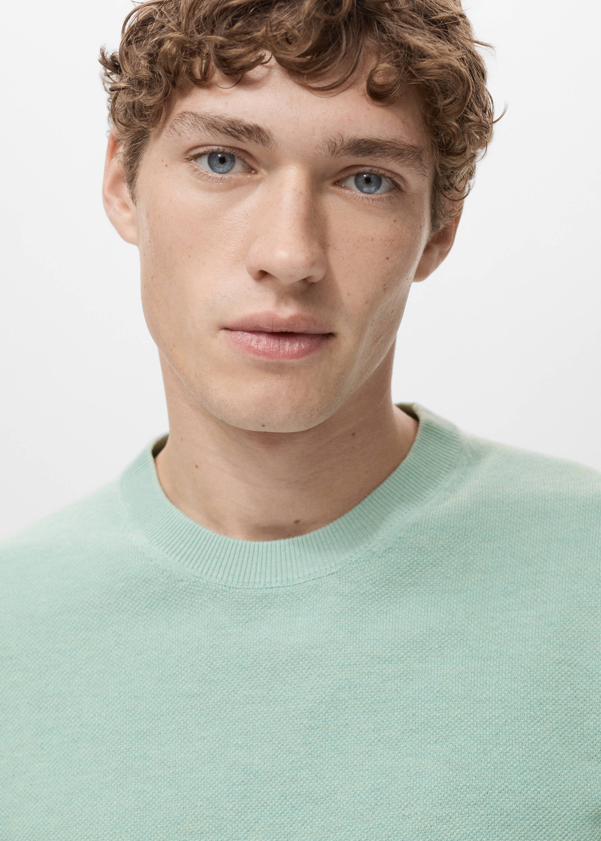 Cotton fine-knit t-shirt - Details of the article 1