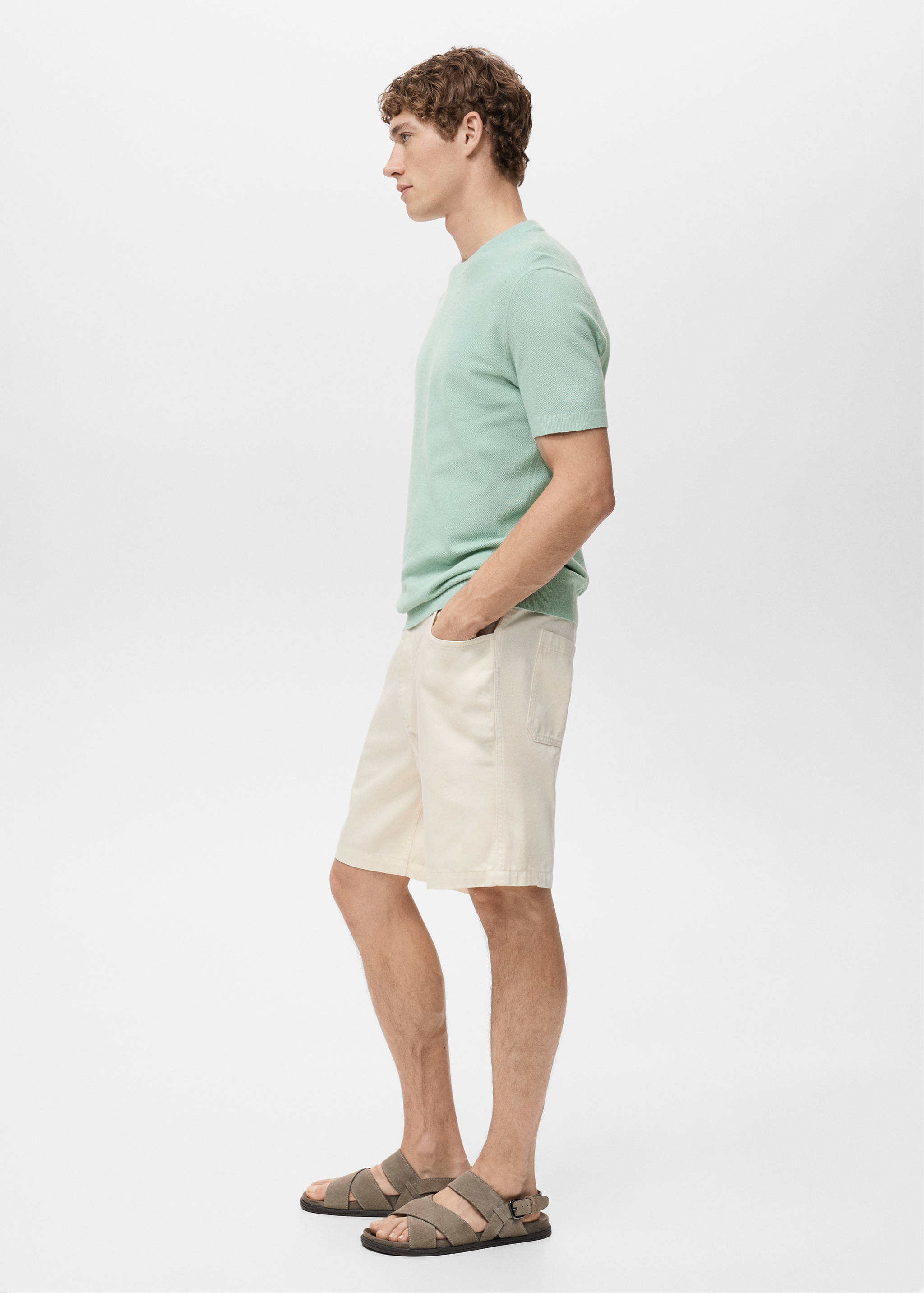 Cotton fine-knit t-shirt - Details of the article 2