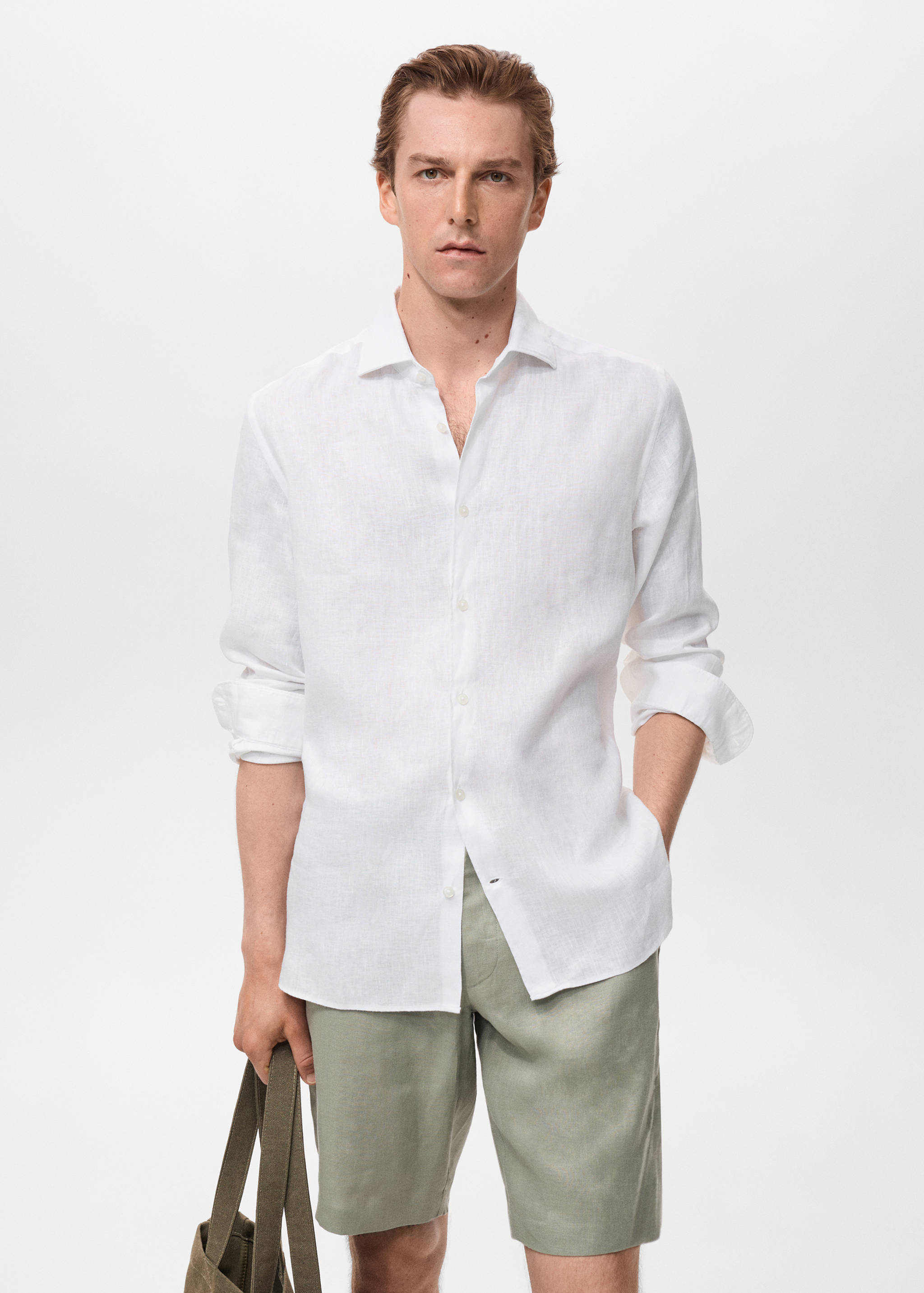 100% linen slim-fit shirt - Medium plane