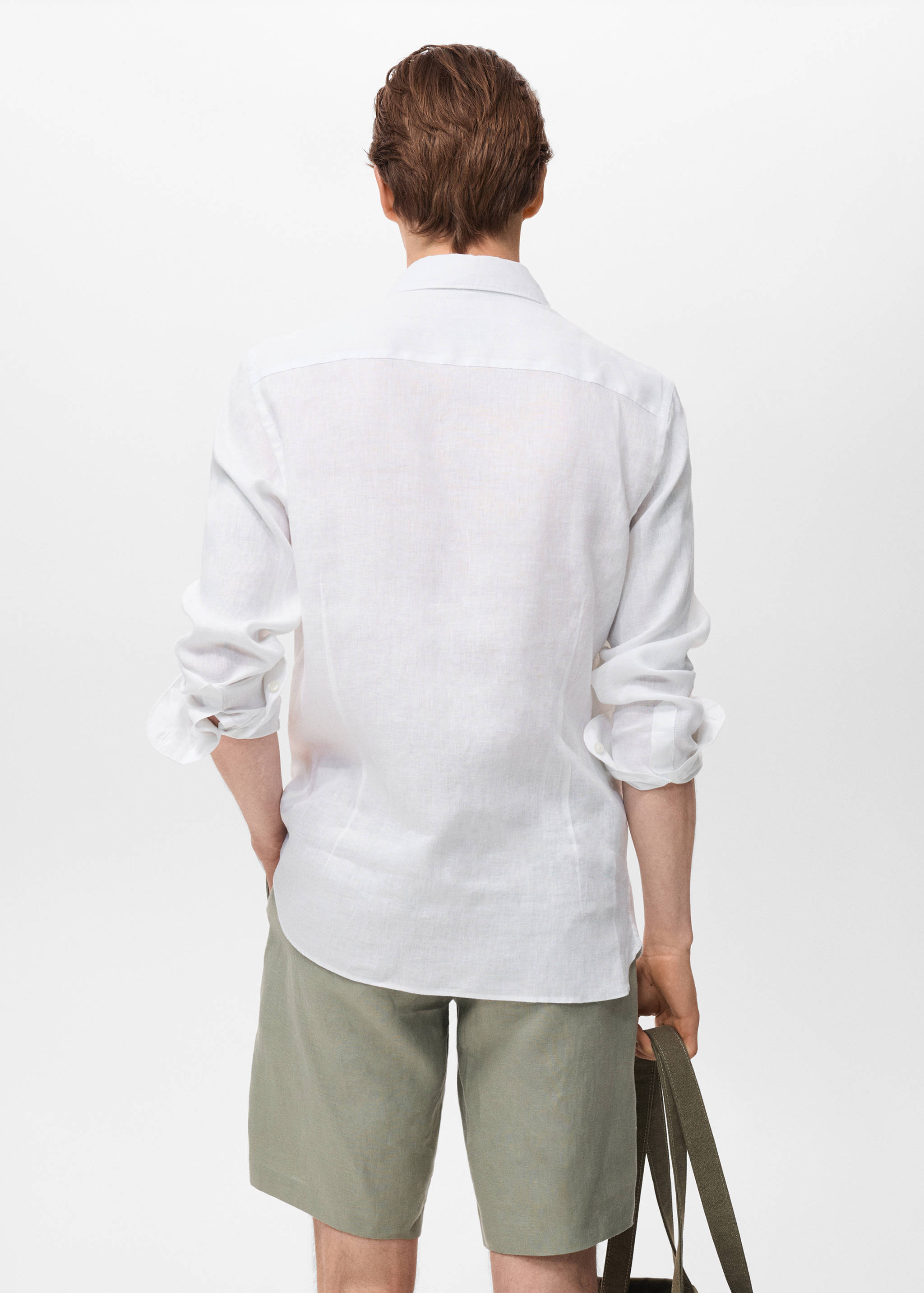 100% linen slim-fit shirt - Reverse of the article