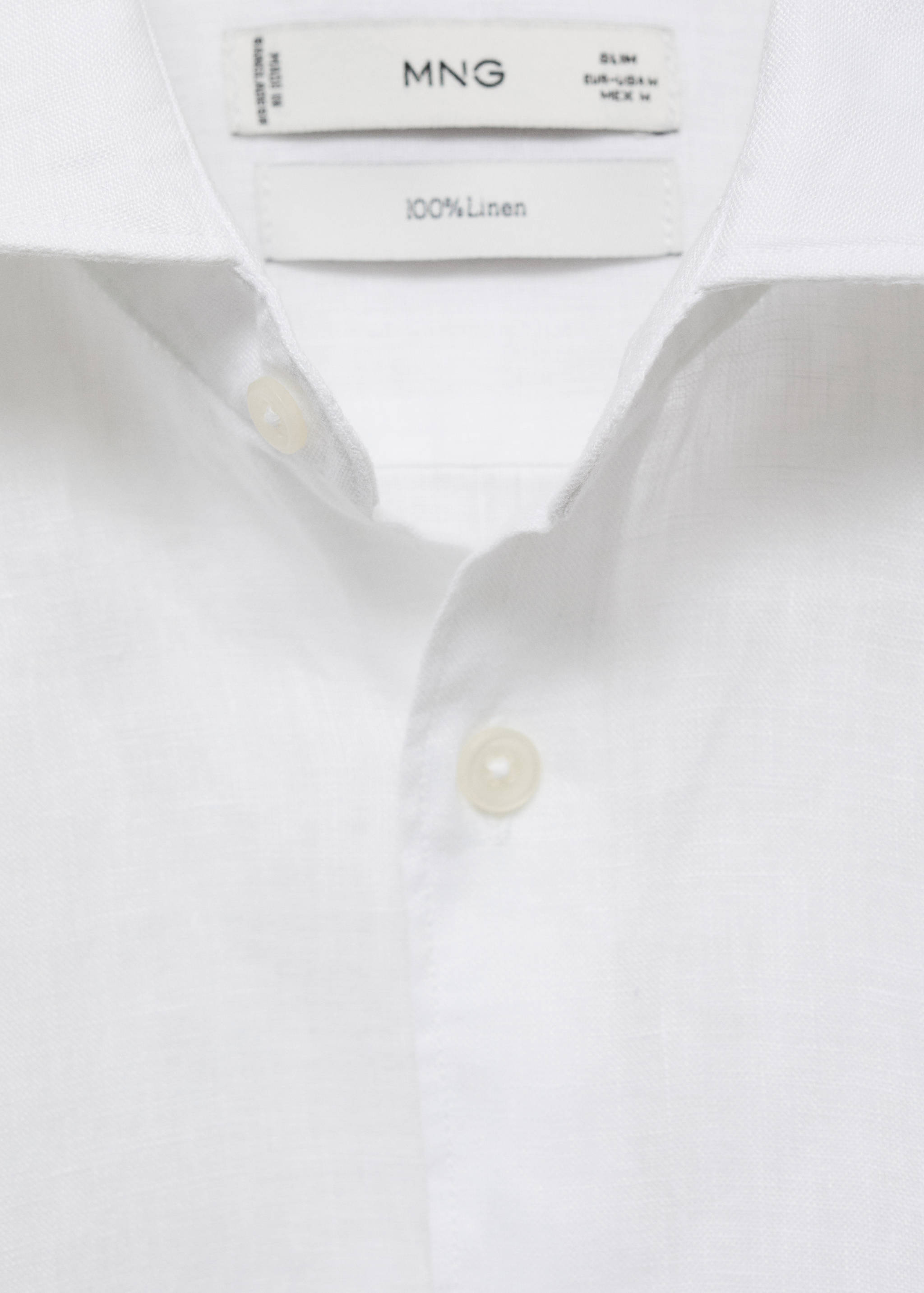 100% linen slim-fit shirt - Details of the article 0
