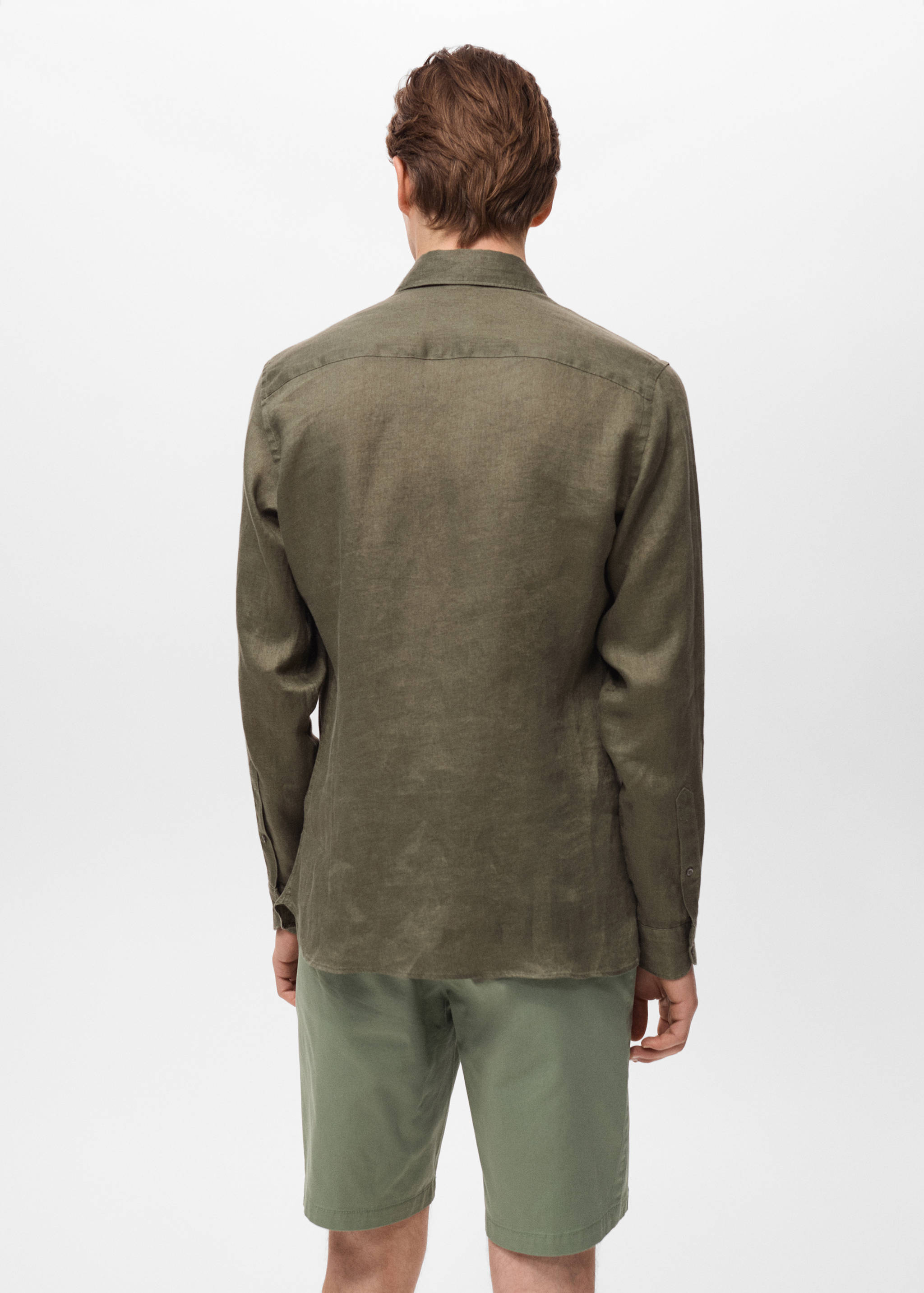100% linen slim-fit shirt - Reverse of the article