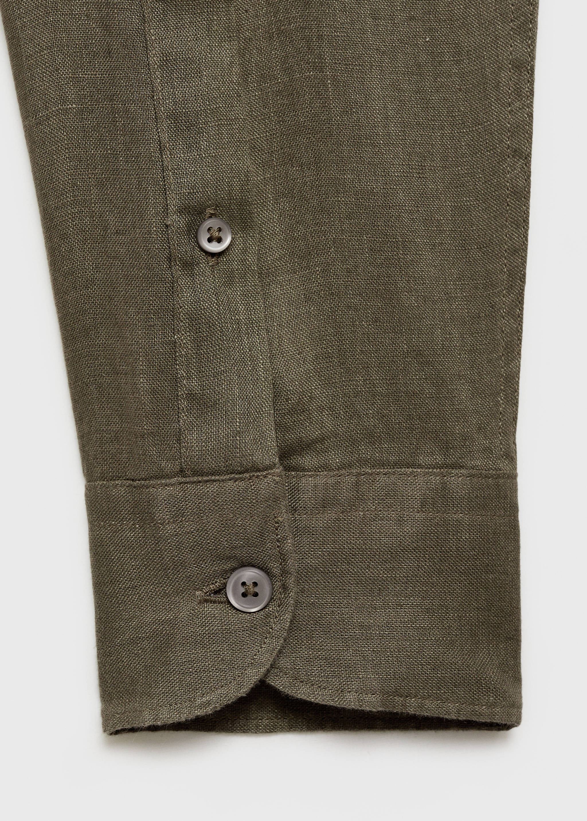 100% linen slim-fit shirt - Details of the article 0