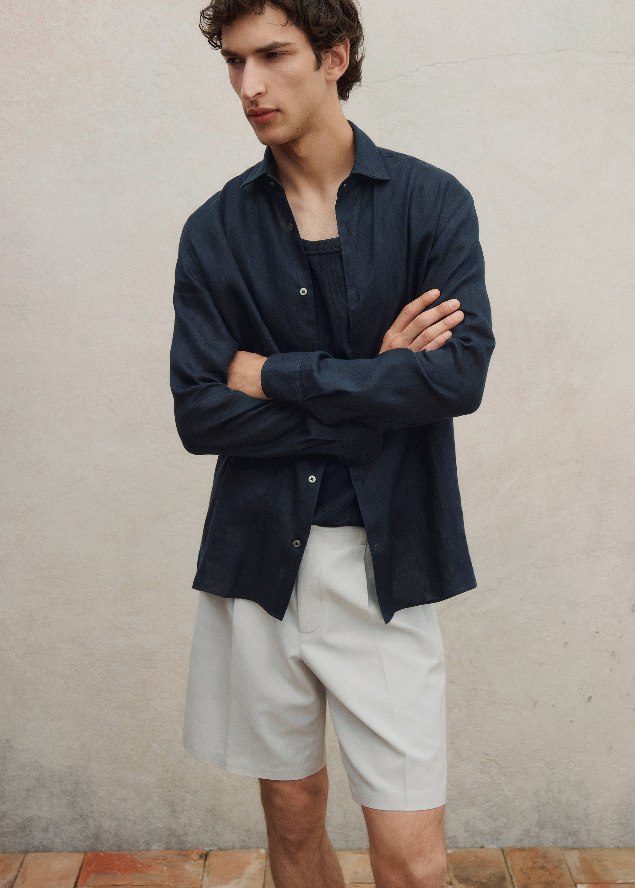 قميص 100% كتان بقصة ضيقة (Slim Fit) - تفاصيل المنتج 9